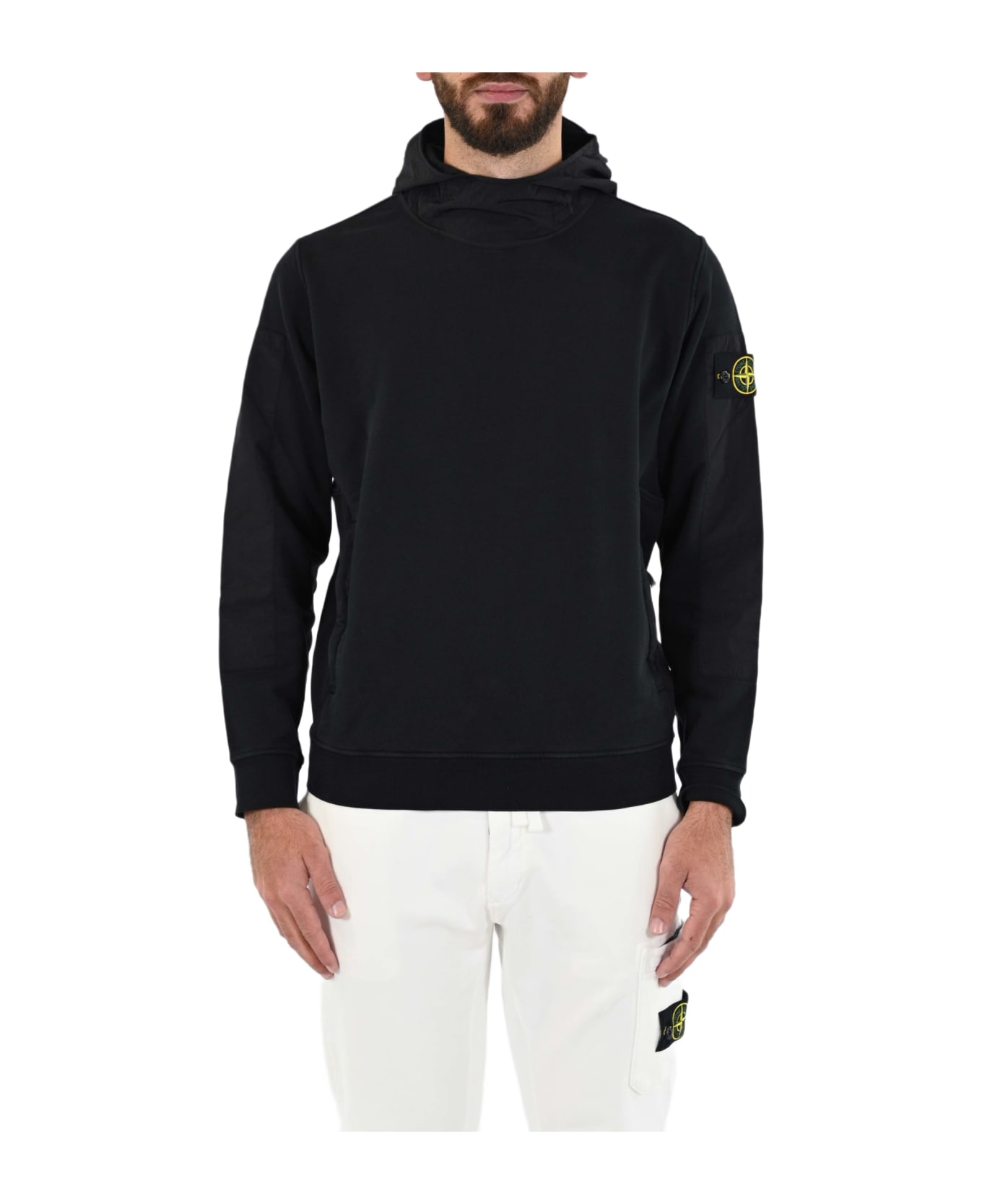 Stone Island Cotton Hoodie 63854 - Nero