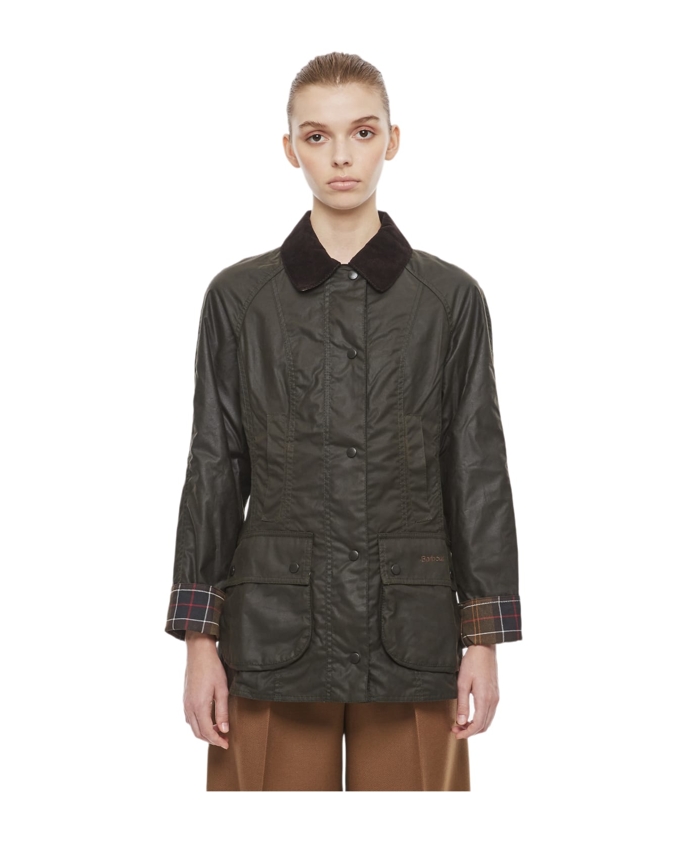 Barbour Classic Beadnell Waxed Cotton Jacket - Olive