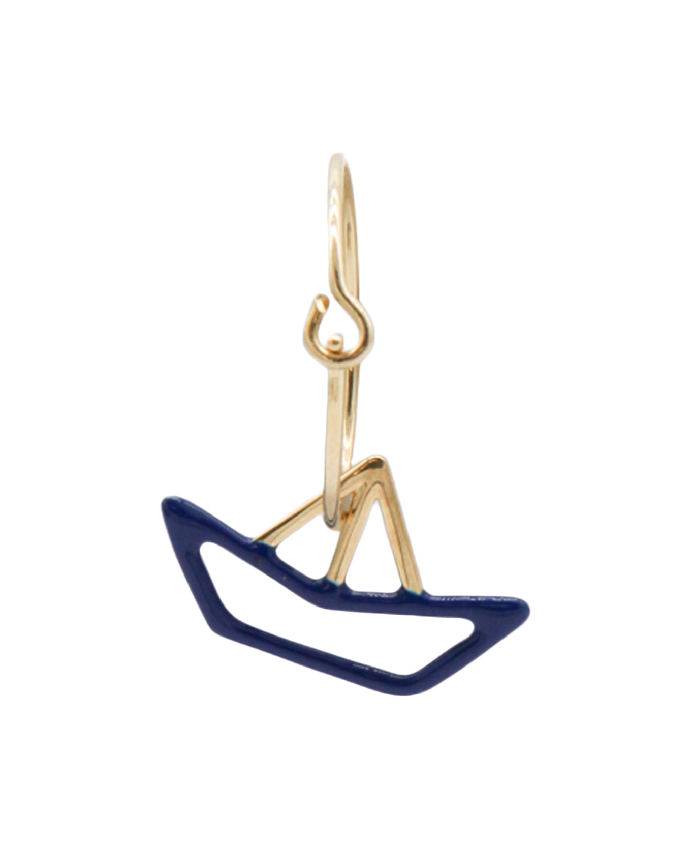 Aliita Blue And Giold Barquito Enamel Earring - BLUE/GOLD