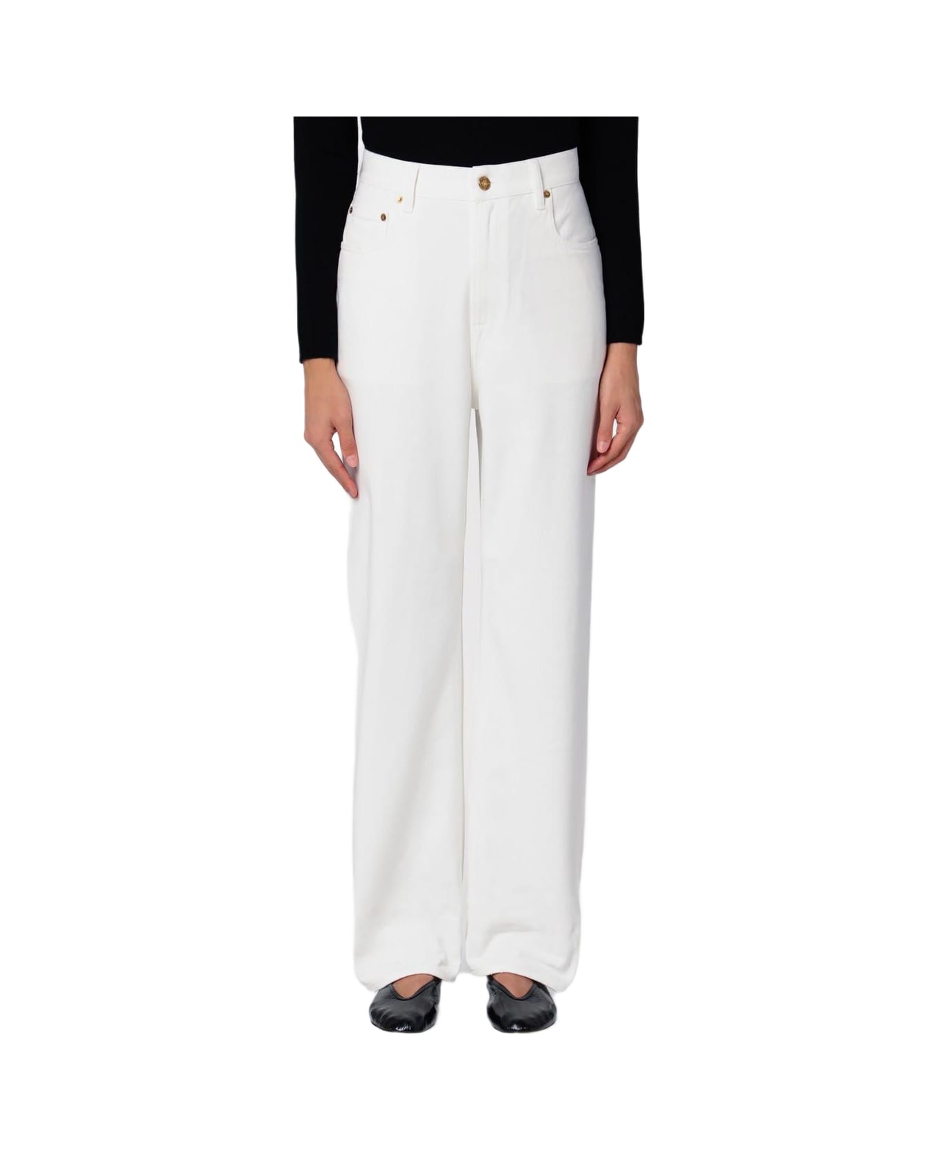 Golden Goose White Denim Trousers - White