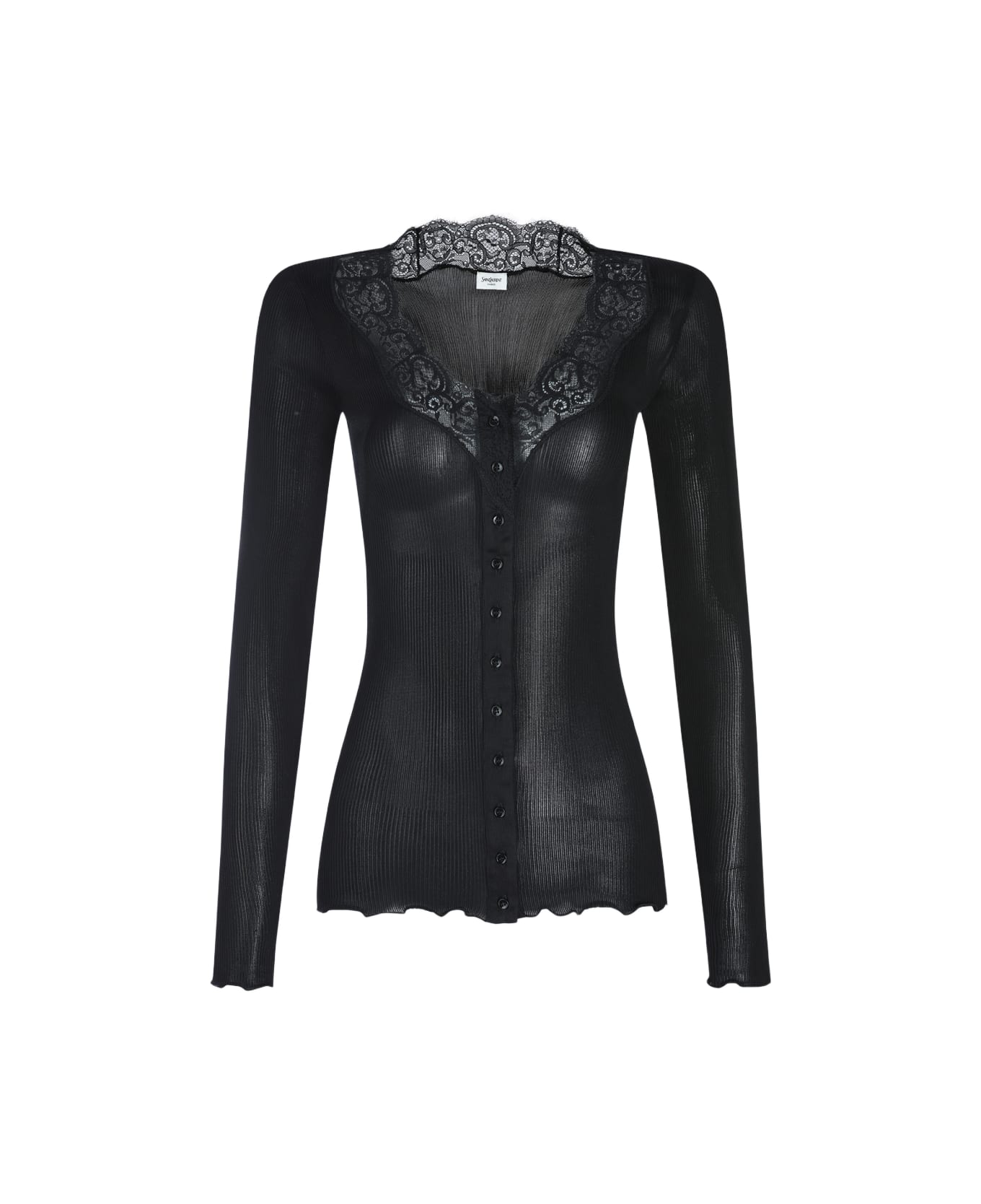 Saint Laurent Black Silk Top - Black