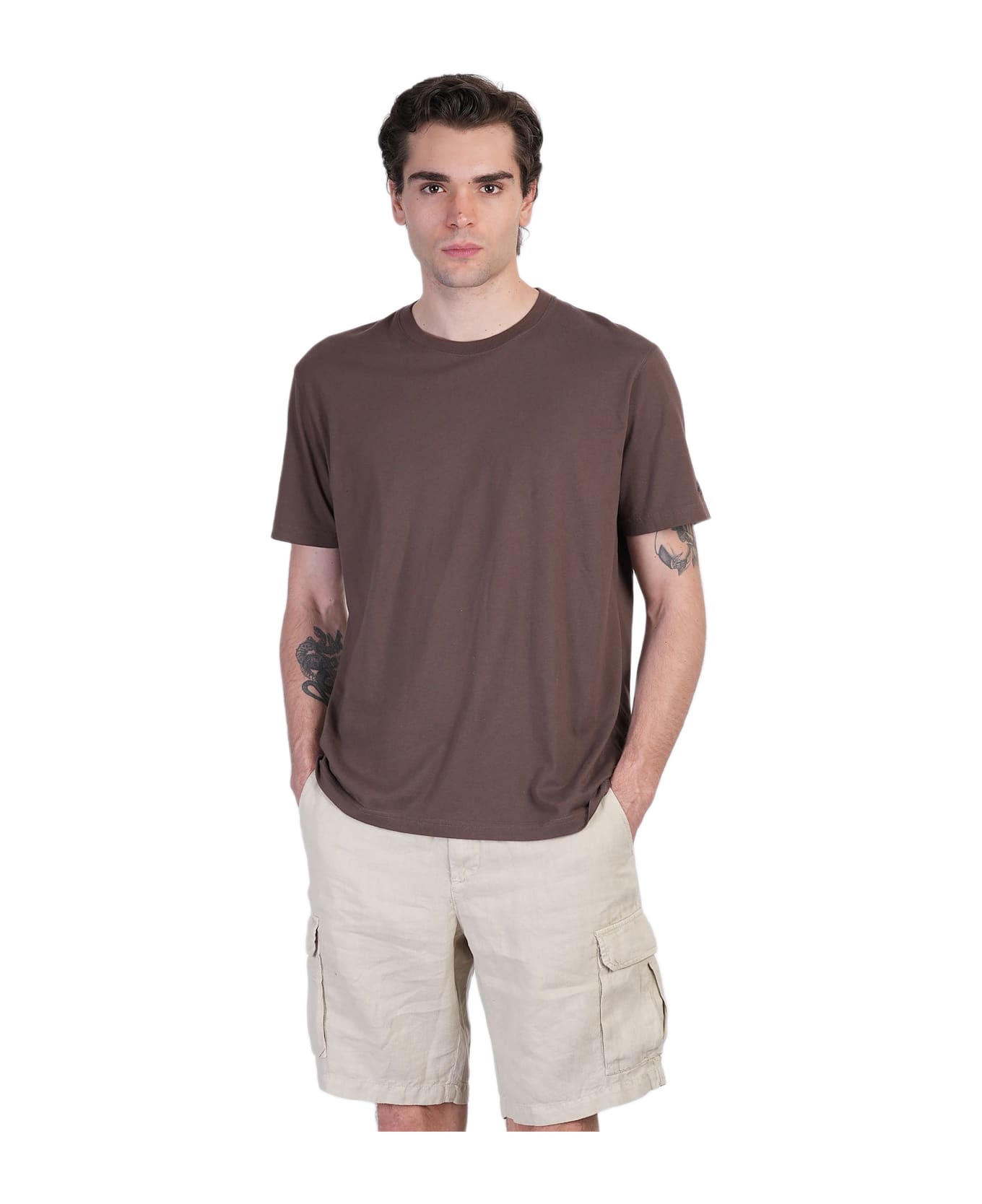 MC2 Saint Barth Dover L T-shirt In Brown Cotton - brown