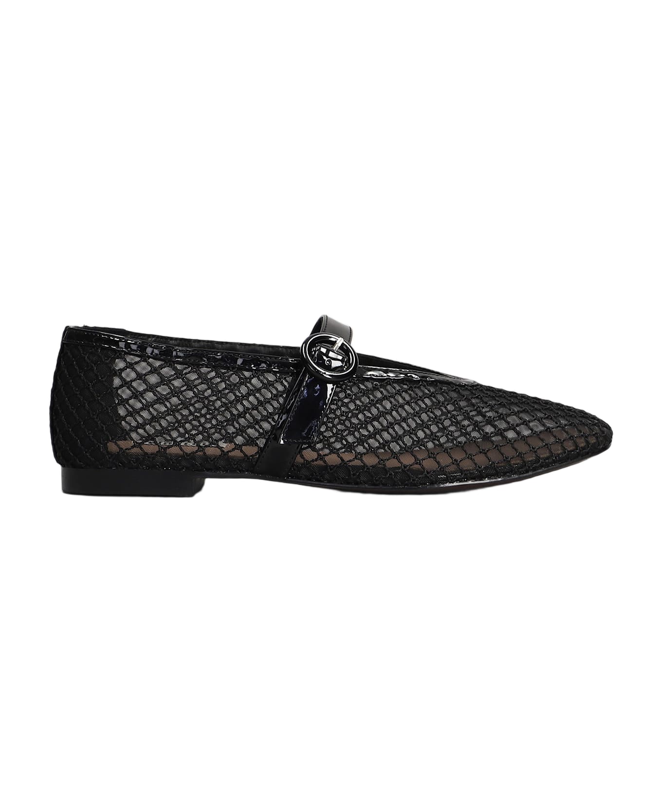 Bibi Lou Naila Flat Ballet Flats In Black Leather - black