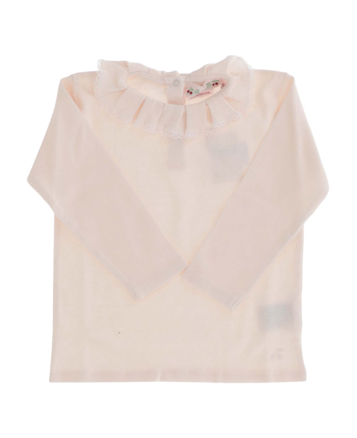 Bonpoint Long Sleeve T-shirt With Ruffles - PINK