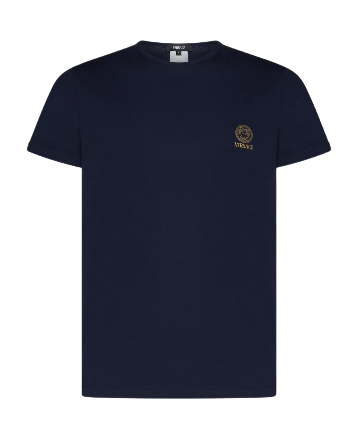 Versace Logo Cotton T-shirt - BLUE