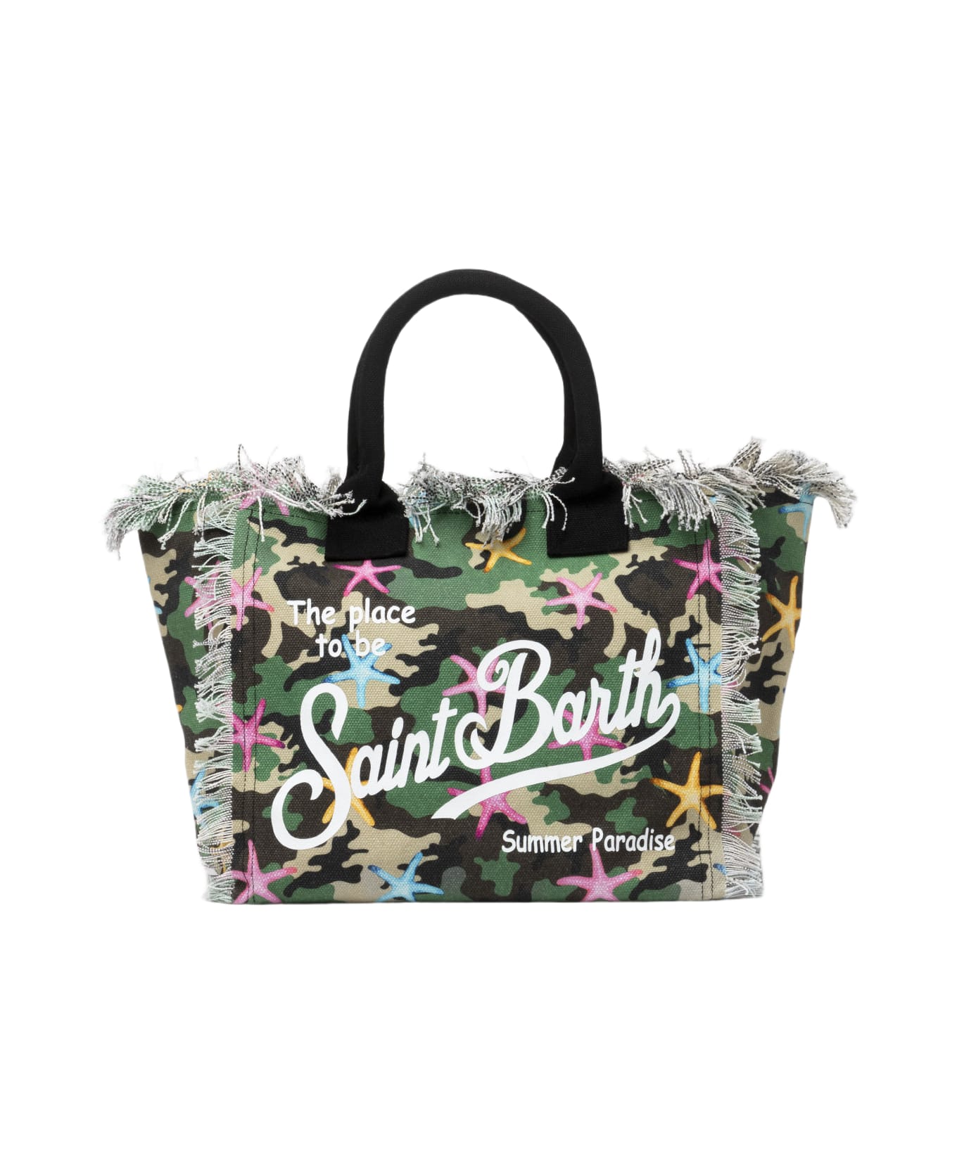 MC2 Saint Barth Camouflage Starfish Cotton Canvas Vanity Tote Bag - GREEN