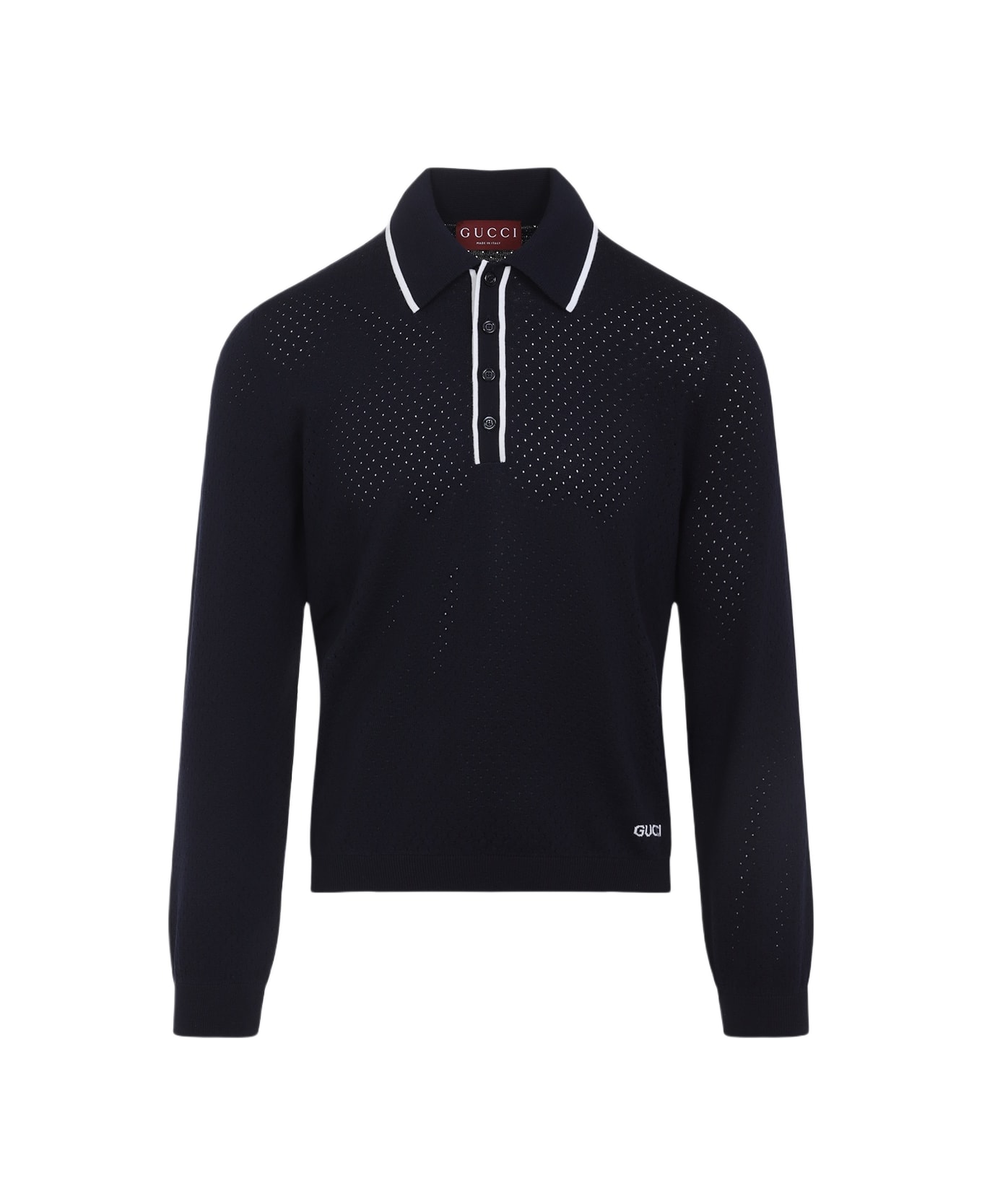 Gucci Long Sleeves Polo - Ink Ivory