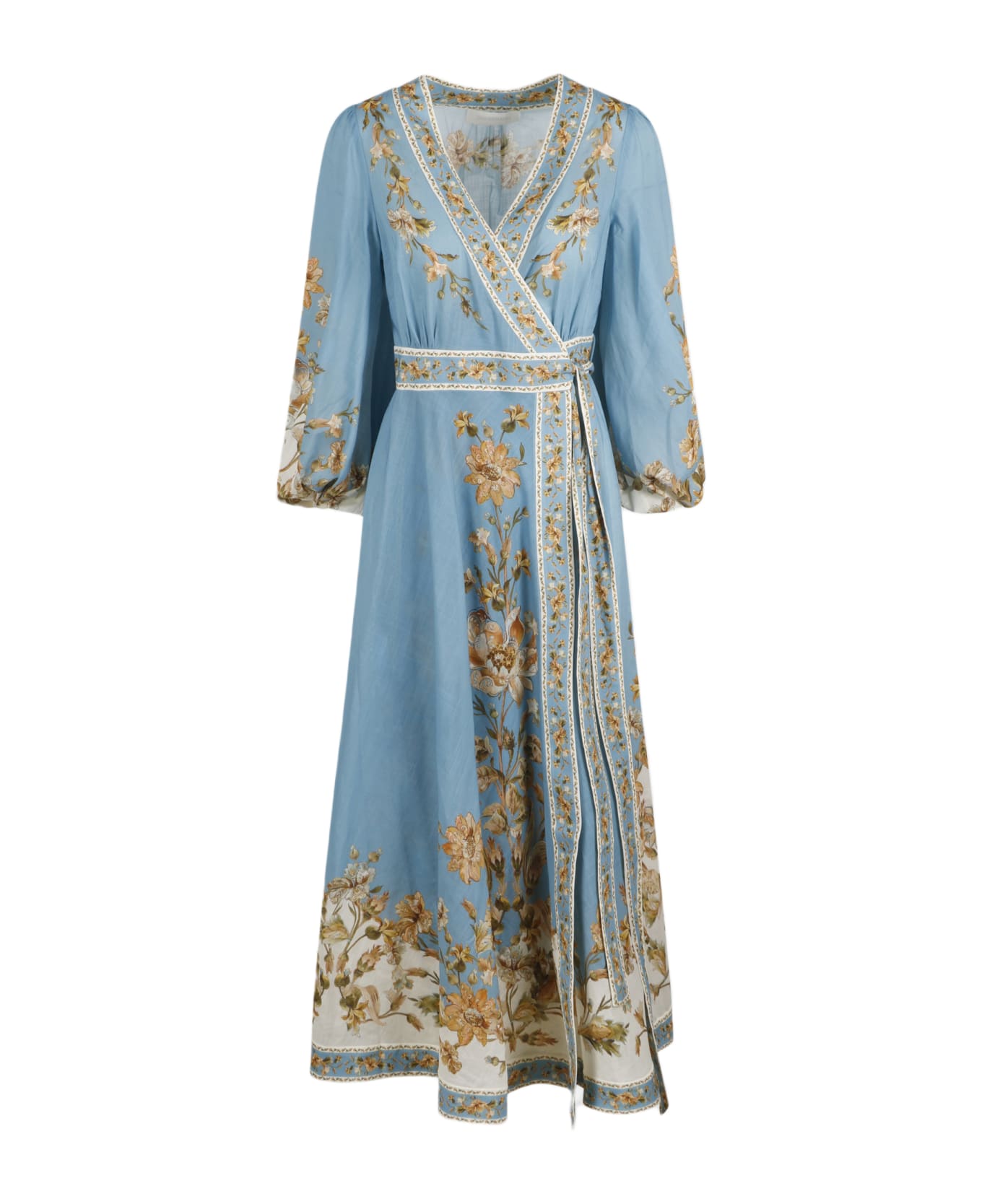 Zimmermann Chintz Wrap Midi Dress - Blue
