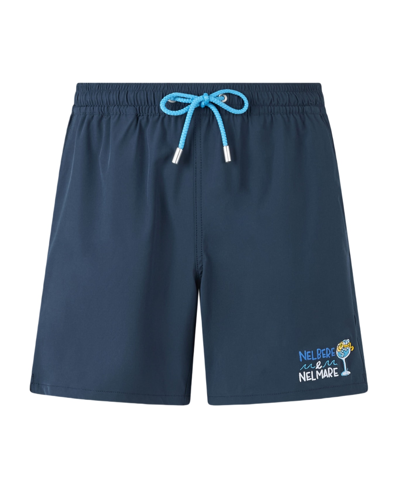 MC2 Saint Barth Man Comfort Swim Shorts With Nel Bere E Nel Mare Embroidery | Insulti Luminosi Special Edition - BLUE