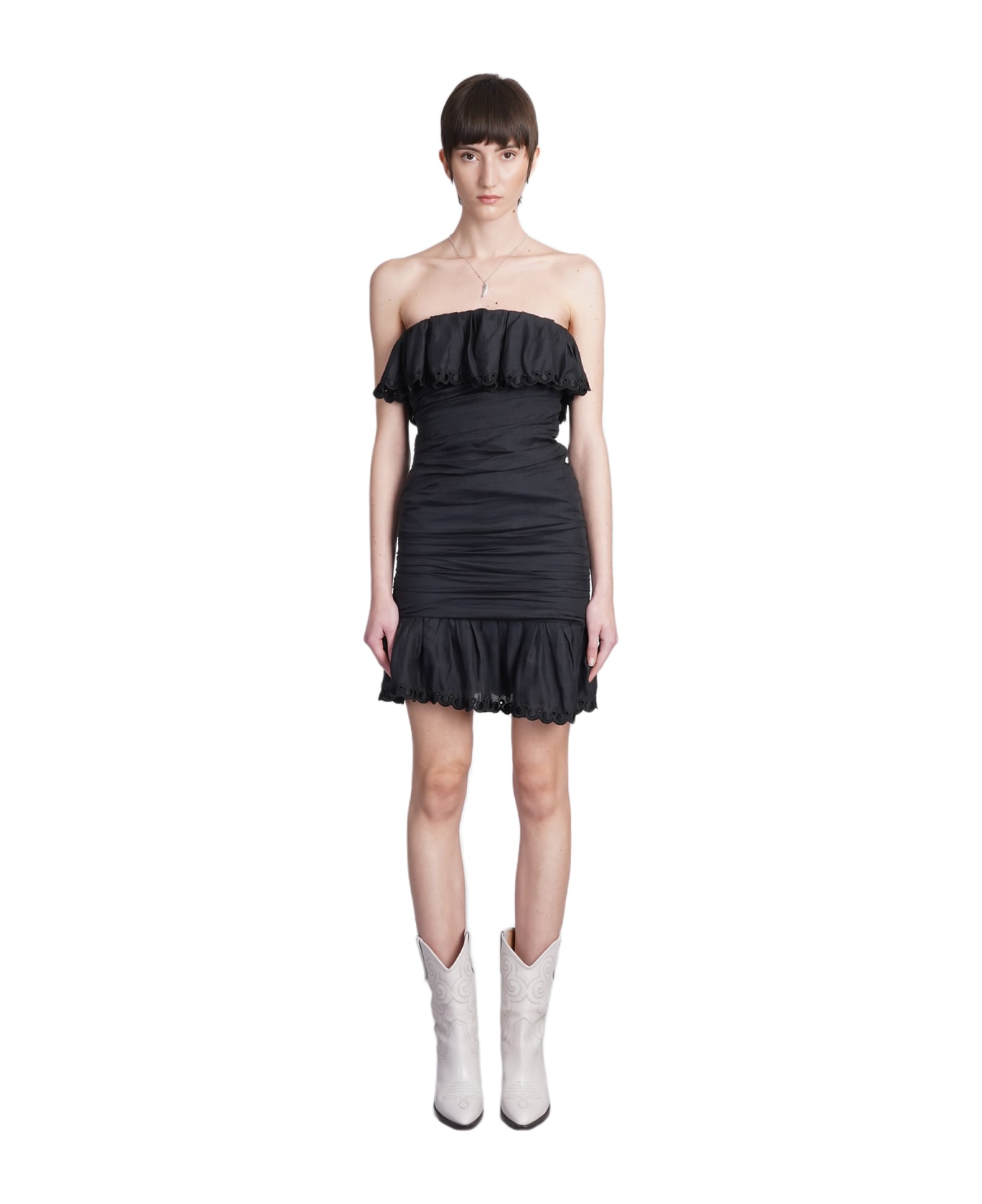 Isabel Marant Oxani Dress In Black Cotton - black