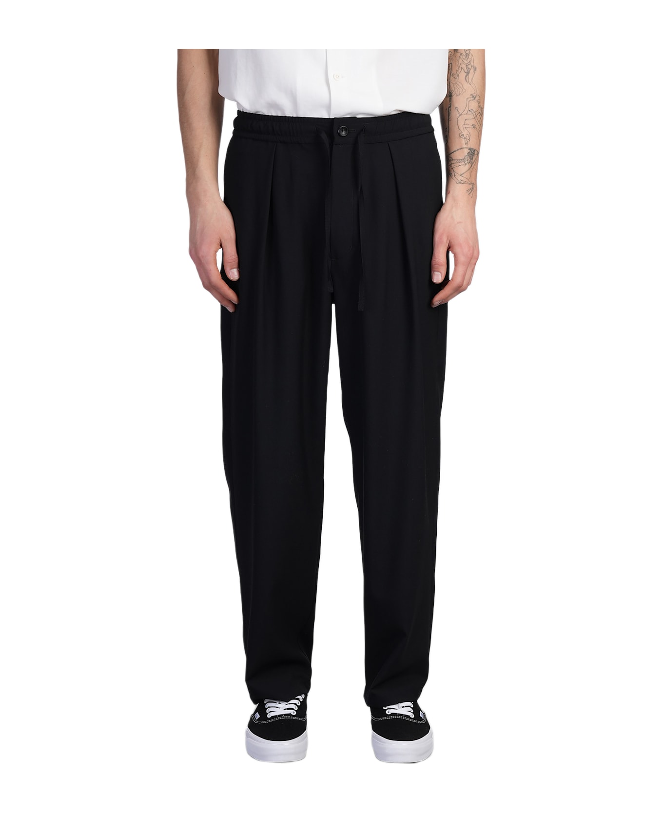 Attachment Pants In Black Wool - black
