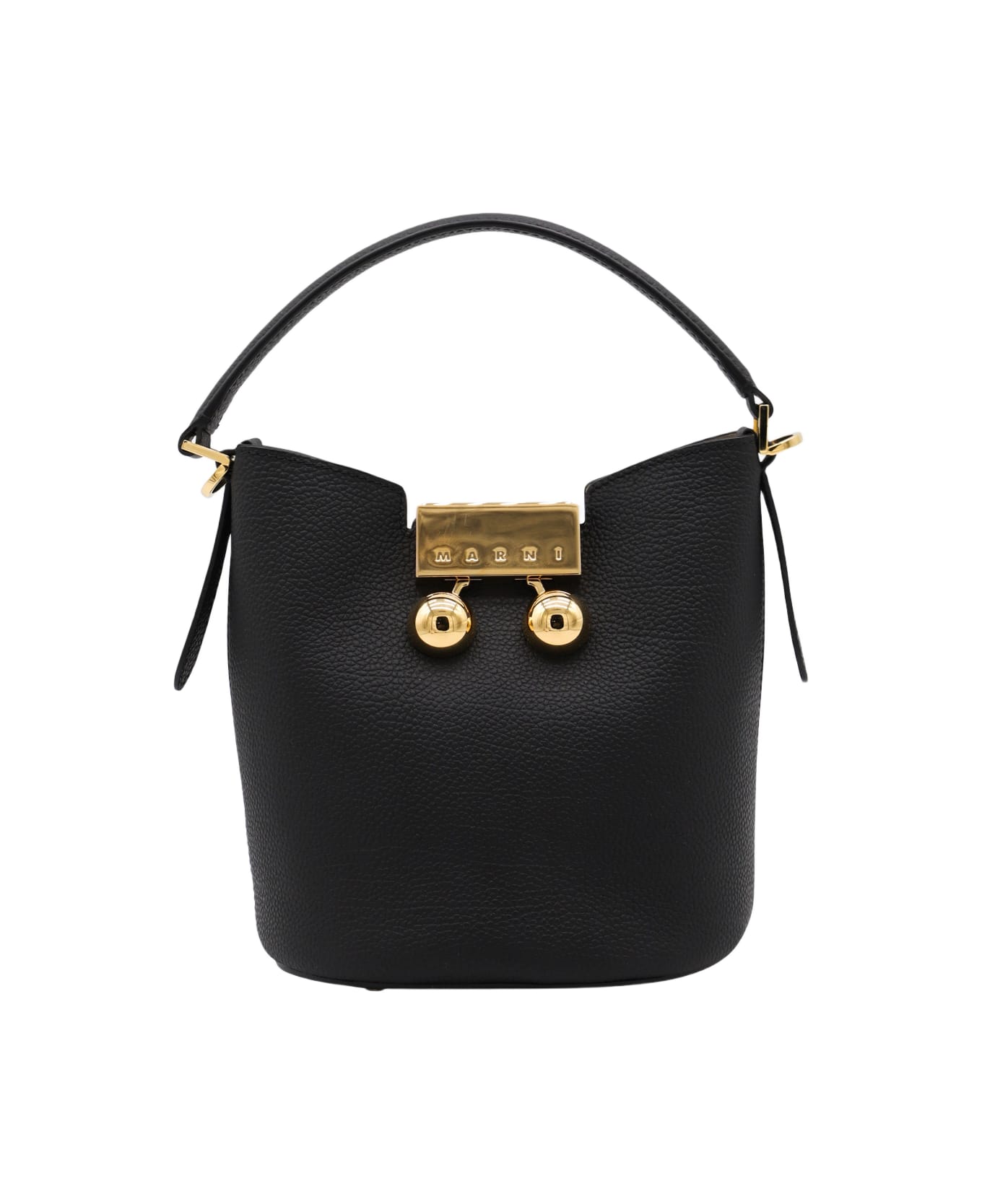 Marni Black Leather Trunkaroo Satchel - Black
