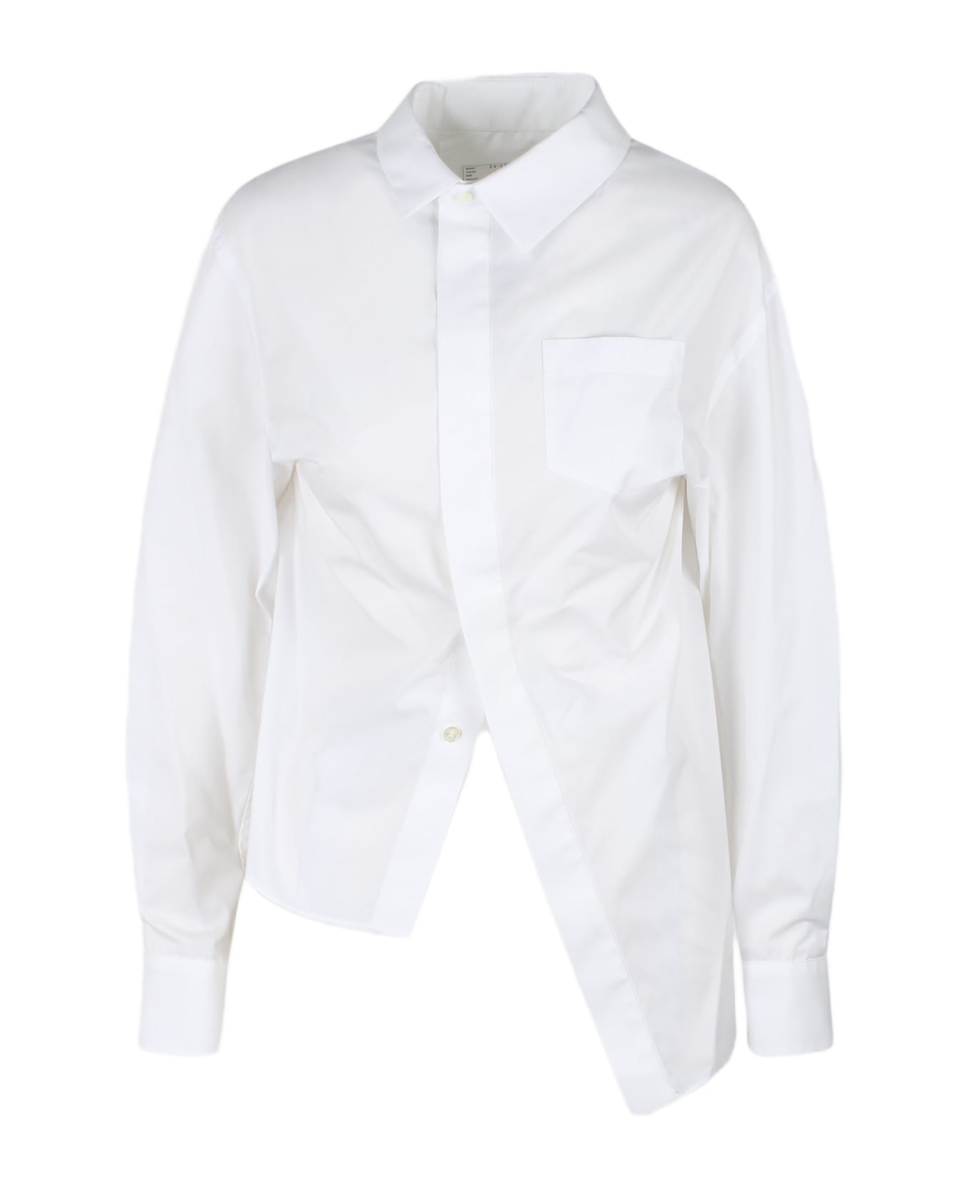 Sacai Asymmetric Hem Poplin Shirt - White
