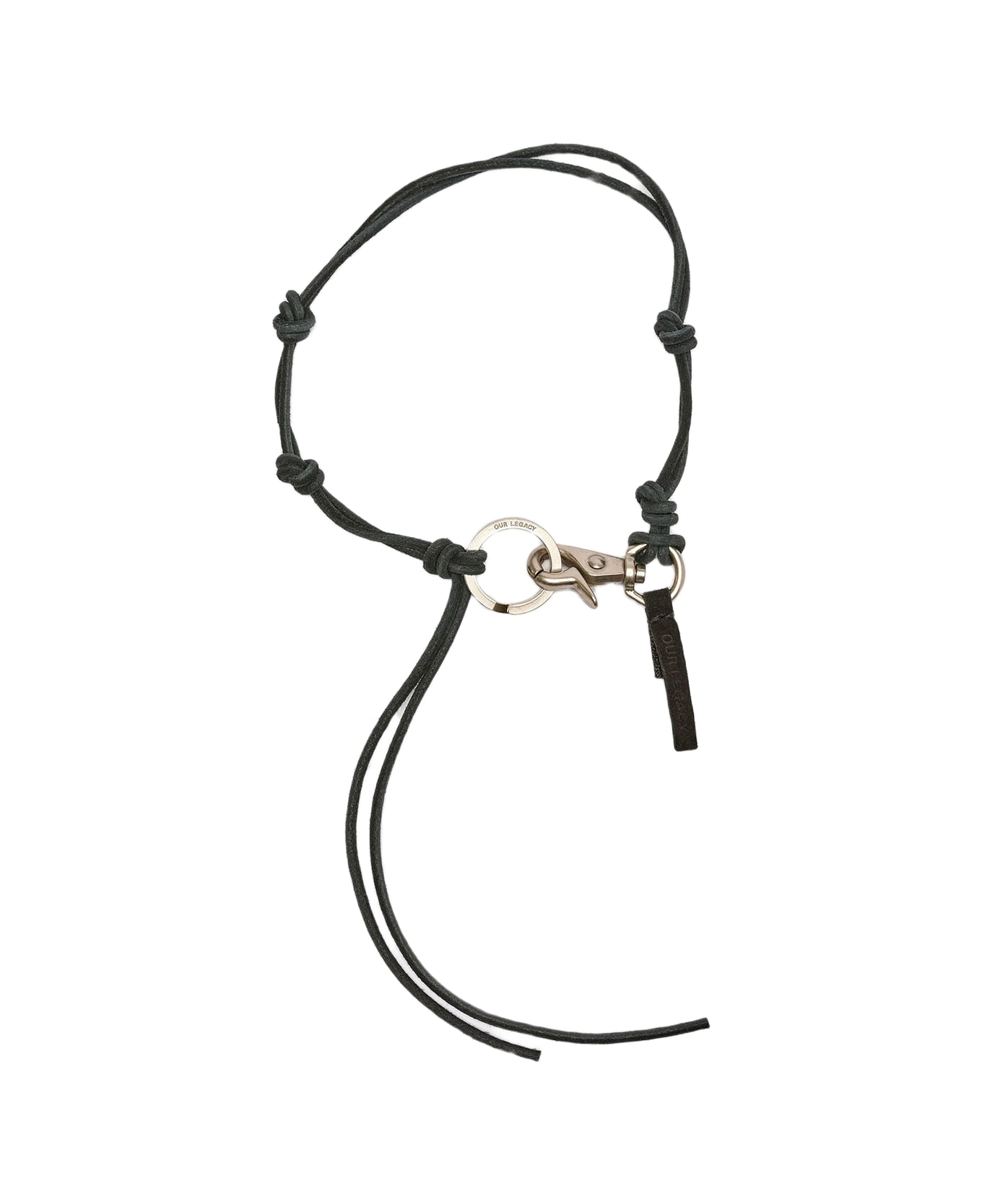 Our Legacy Ladon Black knotted leather cord key chain - Ladon - Nero