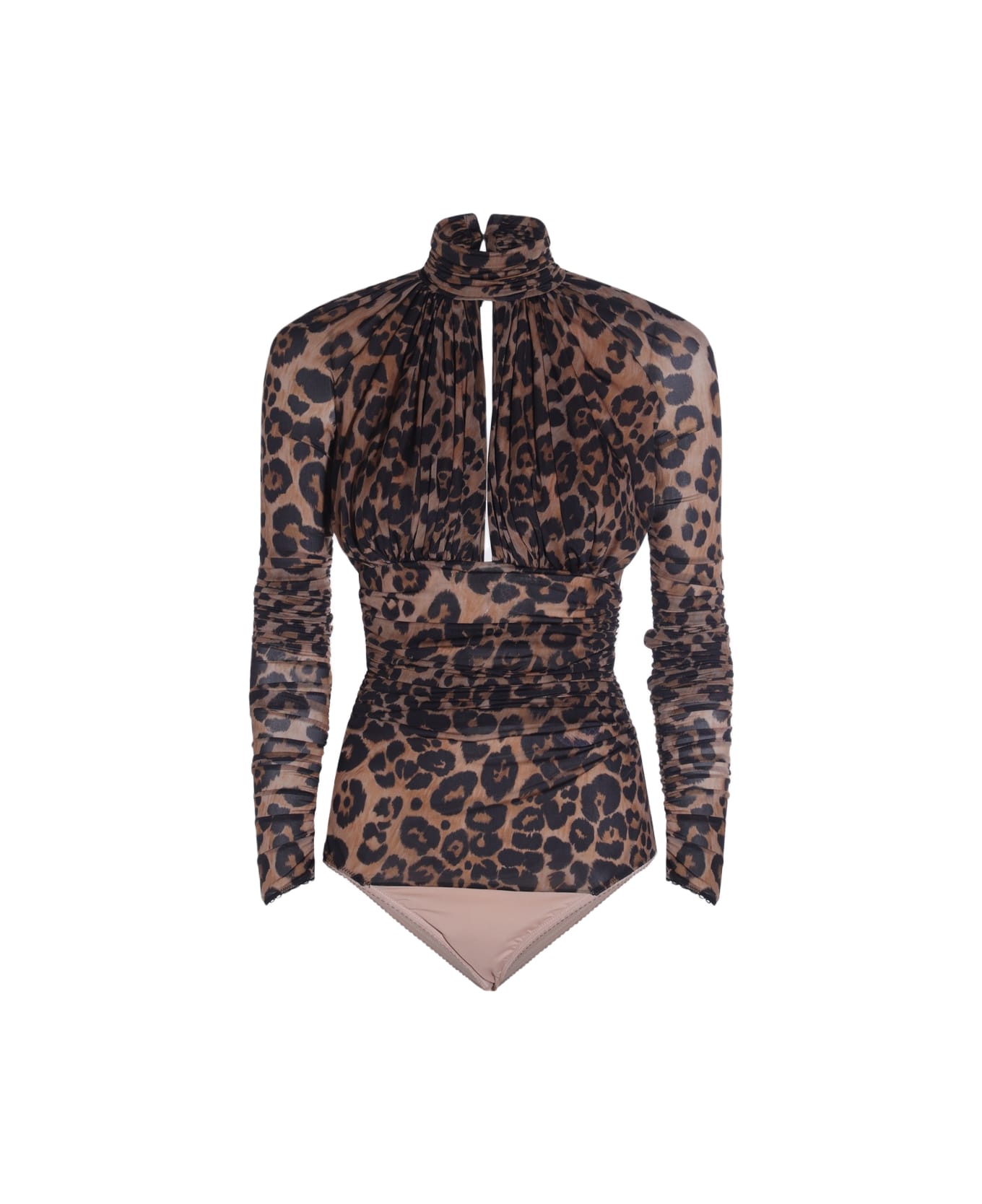 Blumarine Leopard Top - BROWN SUGAR/BLACK