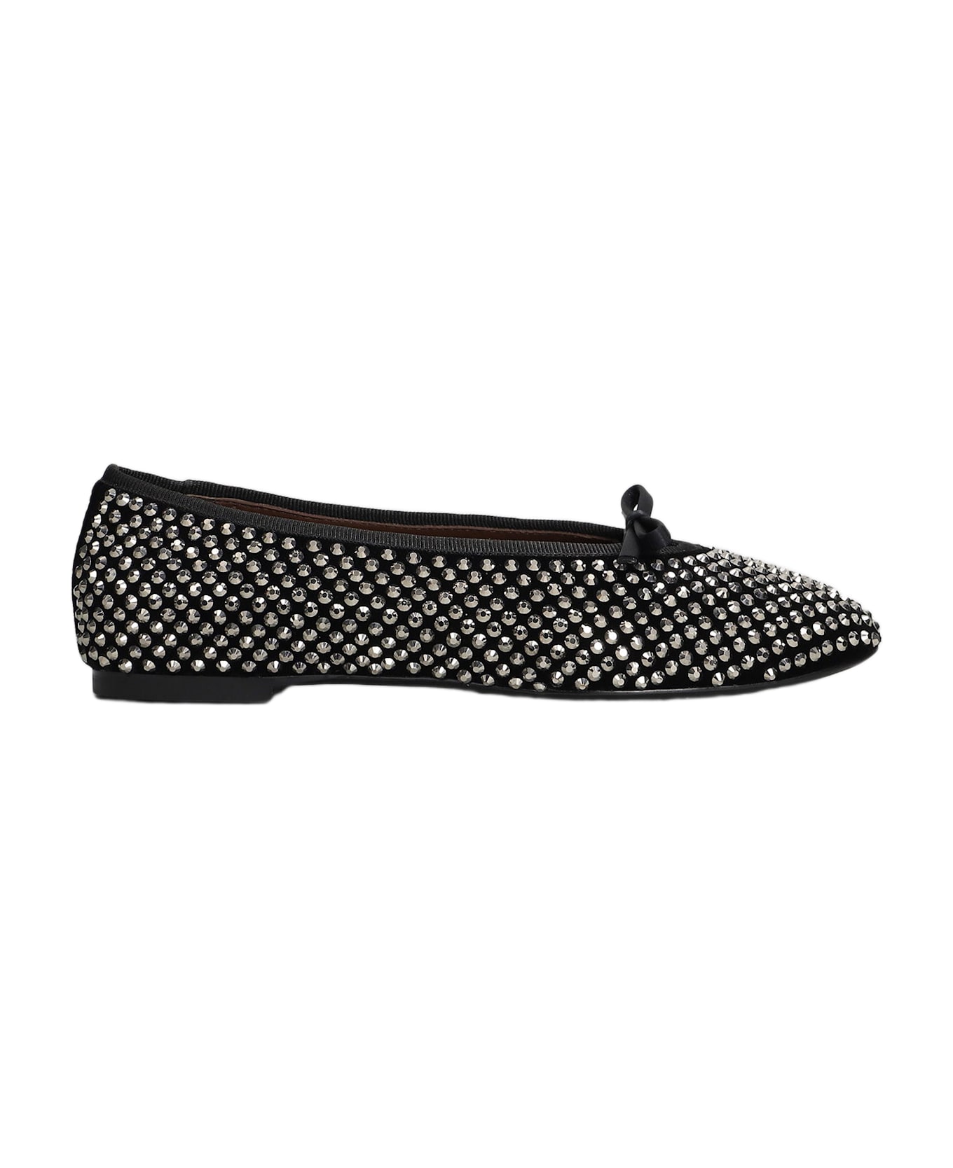 Lola Cruz Ballet Flats In Black Suede - black