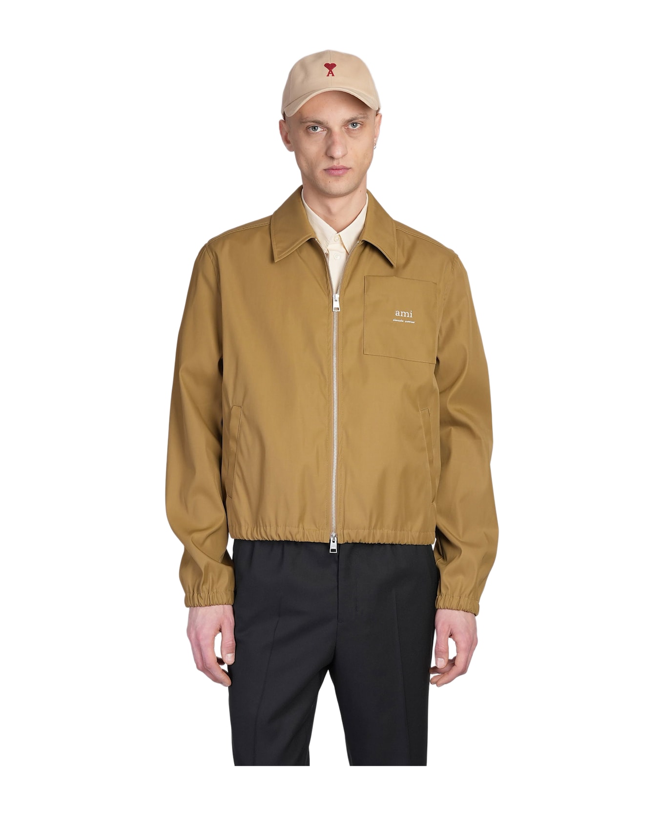 Ami Alexandre Mattiussi Casual Jacket In Beige Polyamide - beige