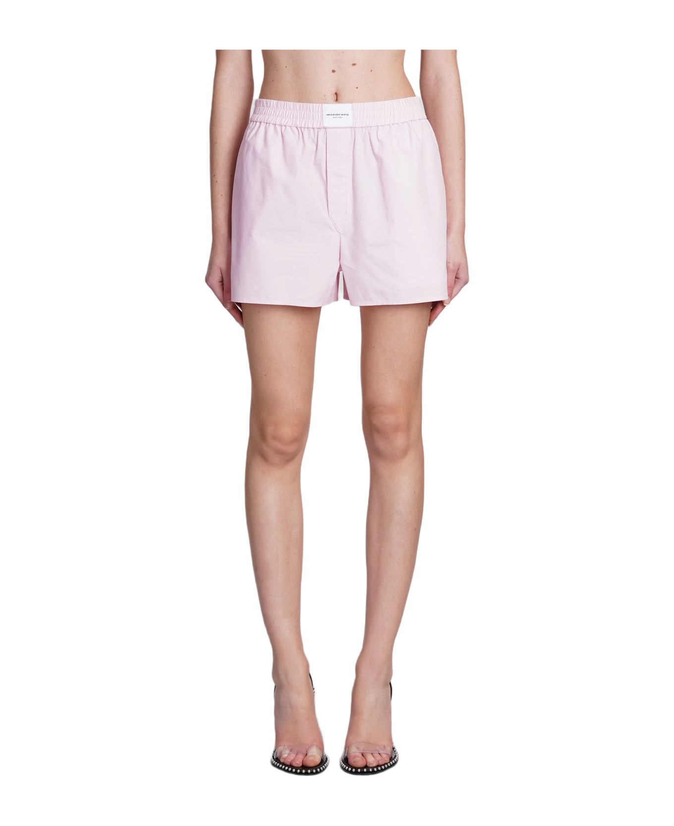 Alexander Wang Shorts In Rose-pink Cotton - rose-pink
