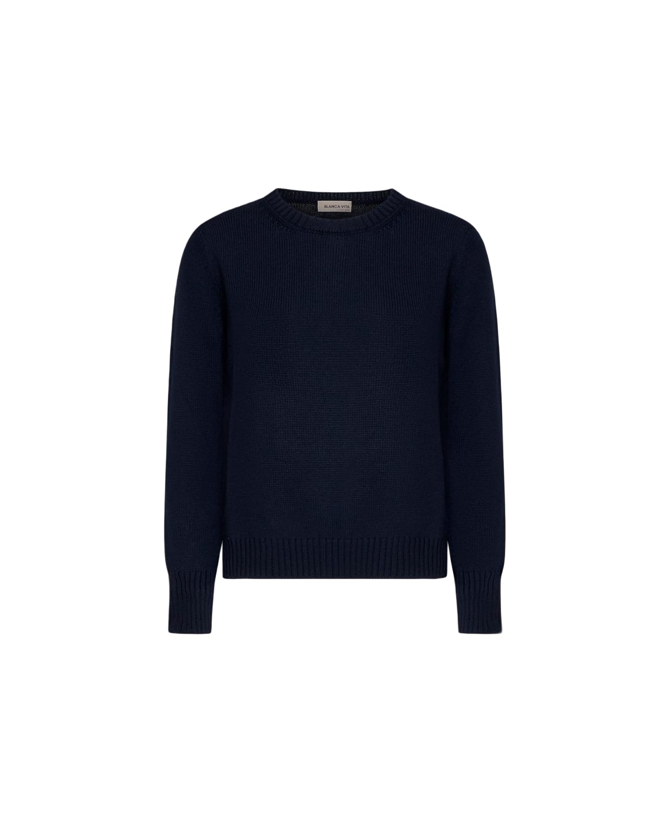 Gran Sasso Blue Virgin Wool Crewneck Sweater