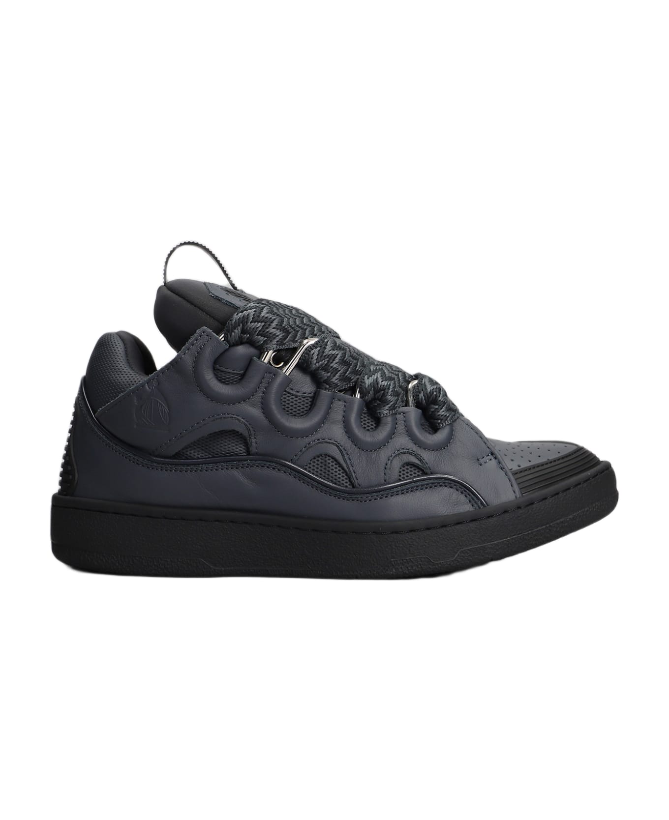 Lanvin Curb Sneakers In Grey Leather - grey スニーカー
