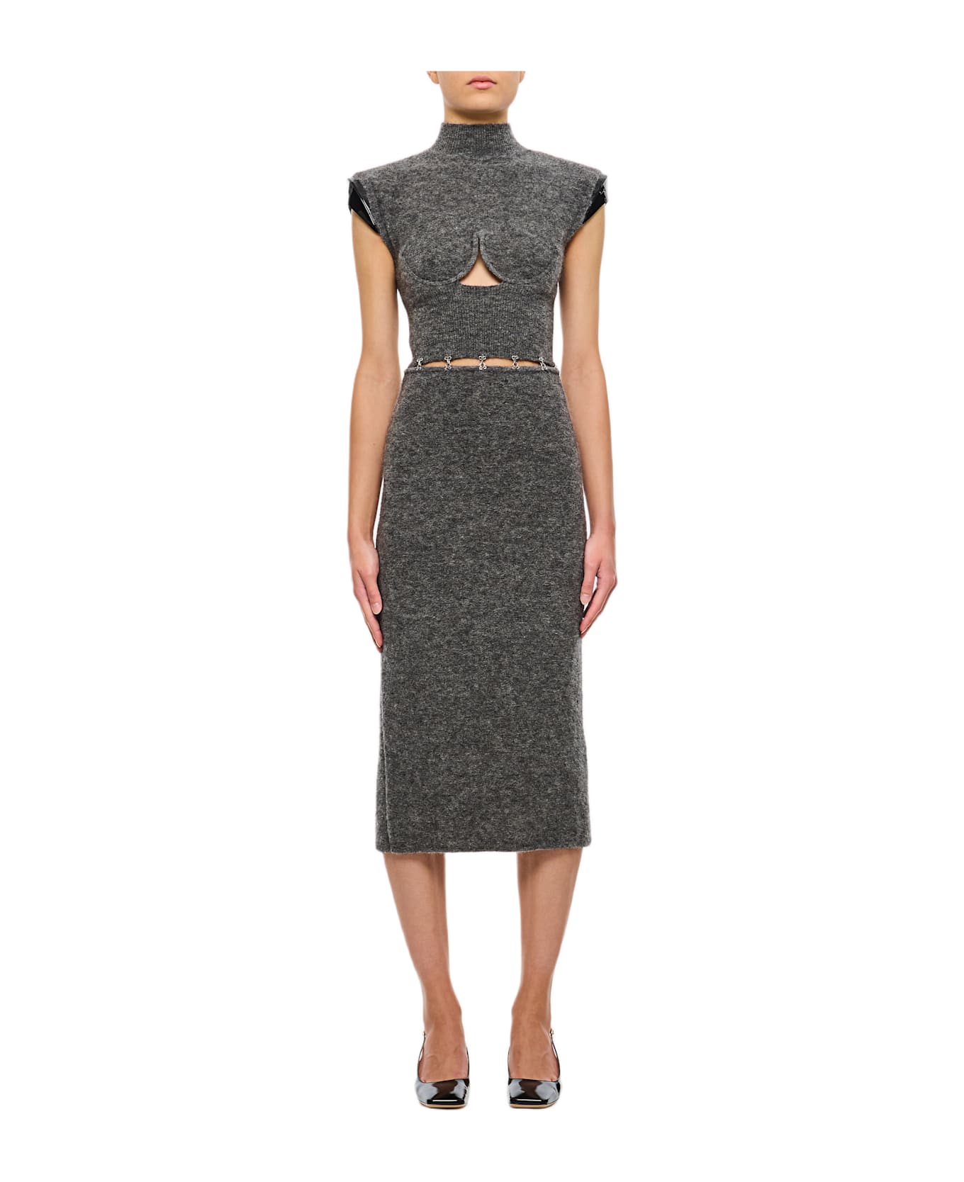 SportMax Albino Cut-out Mohair Dress - Grey