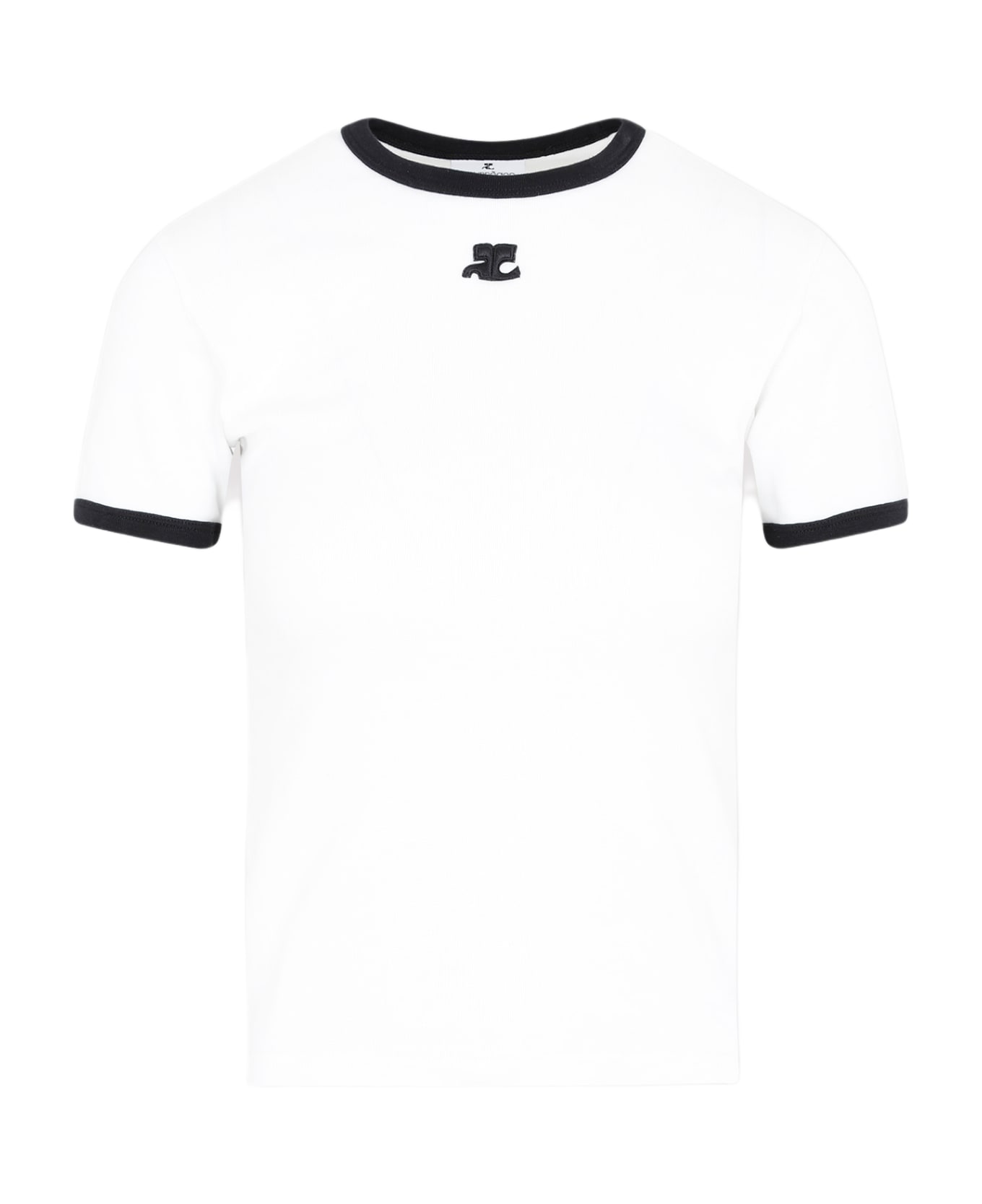 Courrèges Bumpy Contrast T-shirt Reedition - Heritage White Black