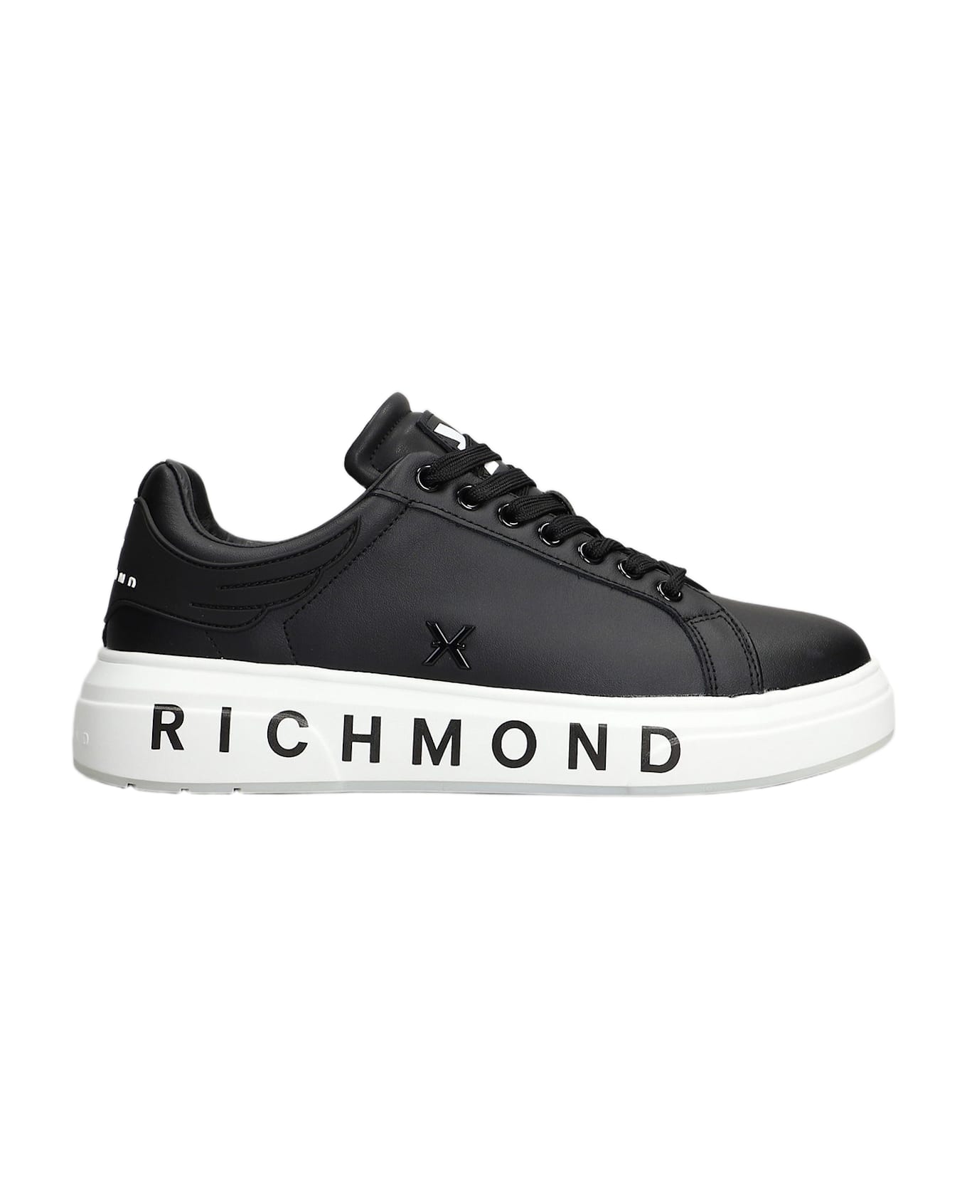 John Richmond Sneakers In Black Leather - black