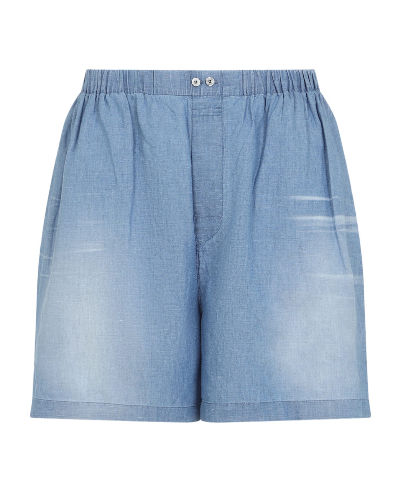 Acne Studios Denim Short With Elastic Cand - Auz Mid Blue