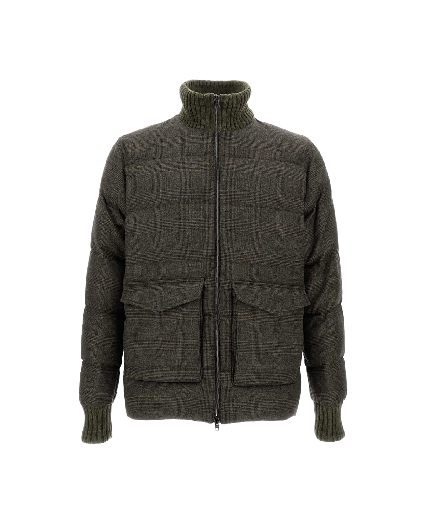 Herno Puffer Bomber In Wool - Green