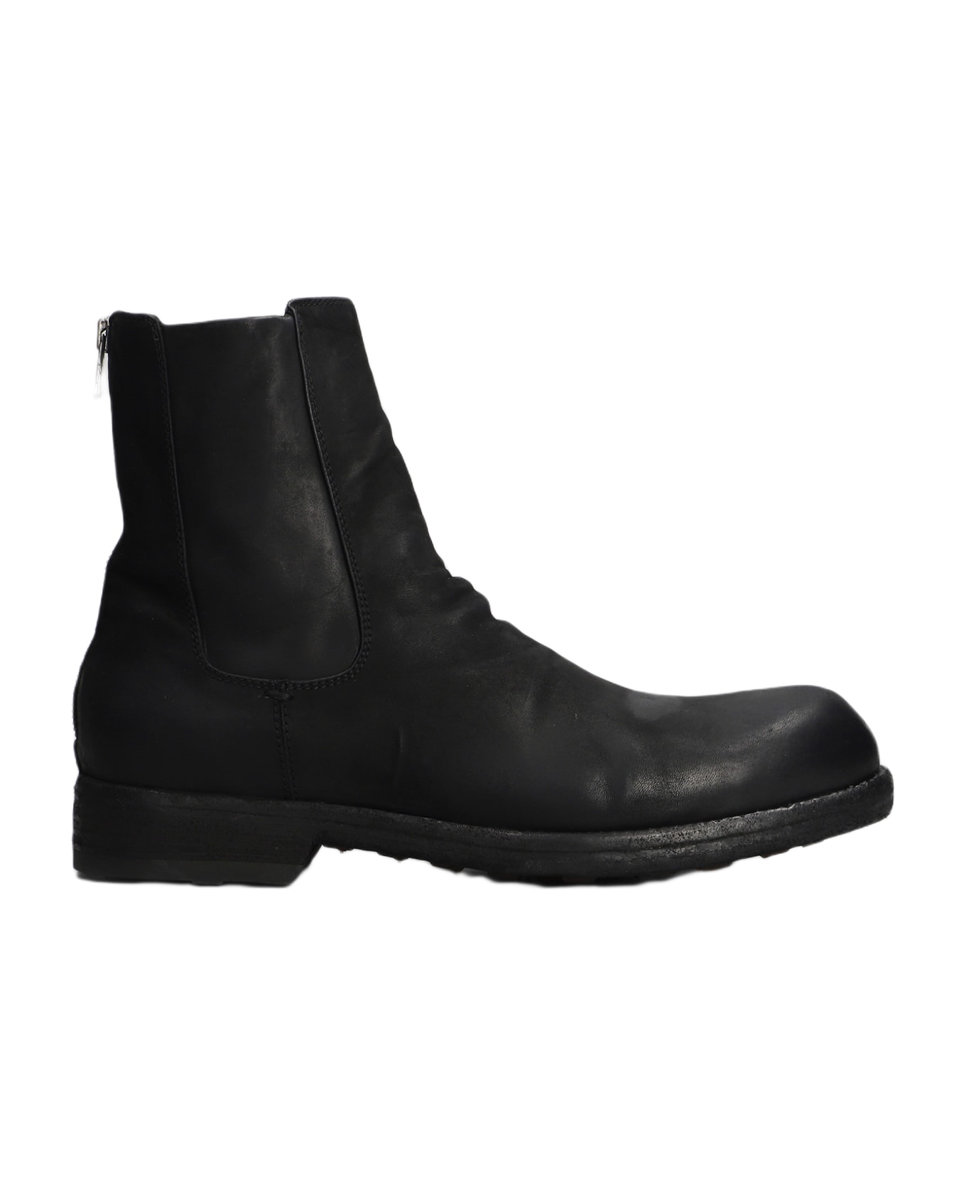 Officine Creative Bulla Dd Ankle Boots In Black Leather - black