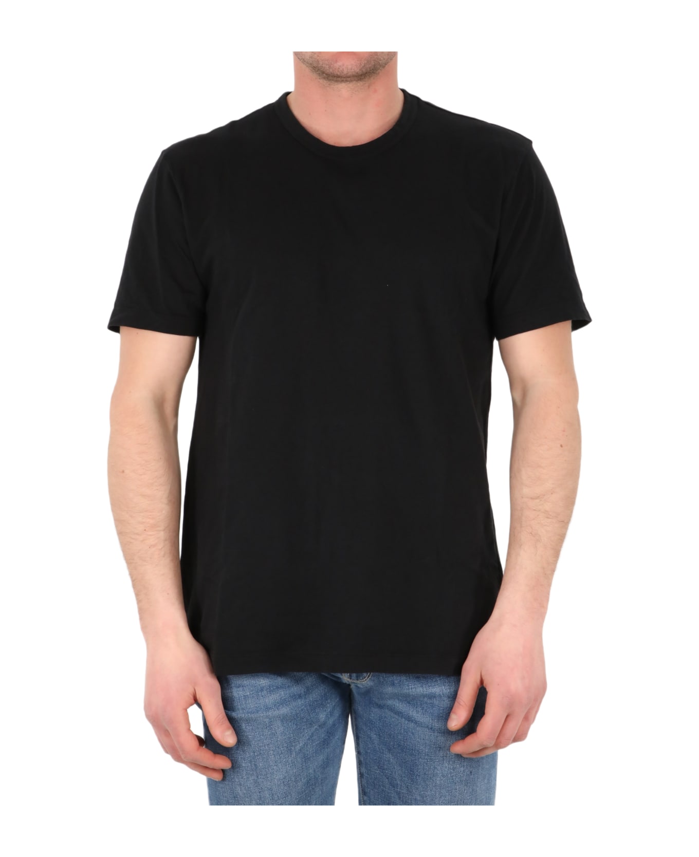 James Perse Black Cotton T-shirt - BLACK
