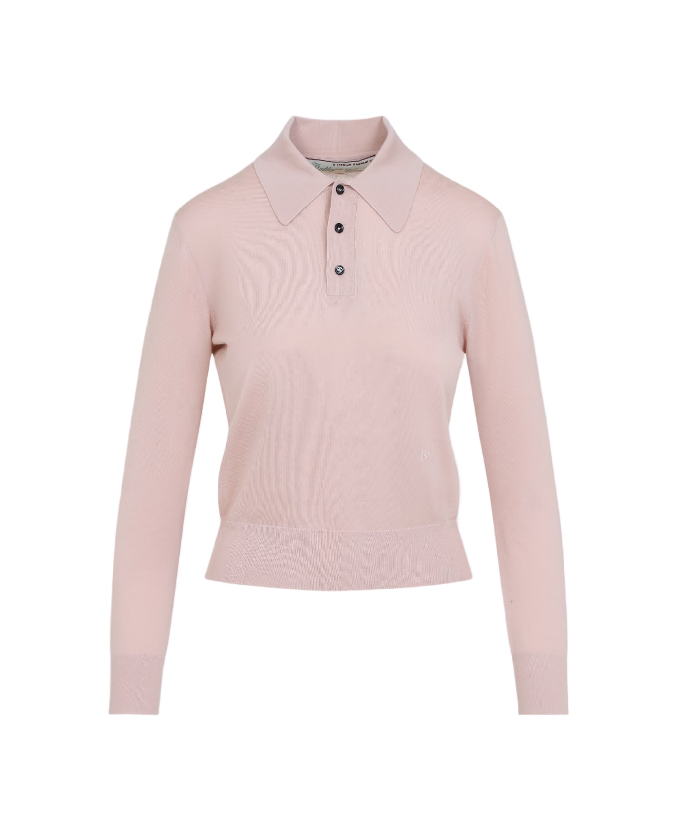 Bottega Veneta Long Sleeve Polo Top - Cameo