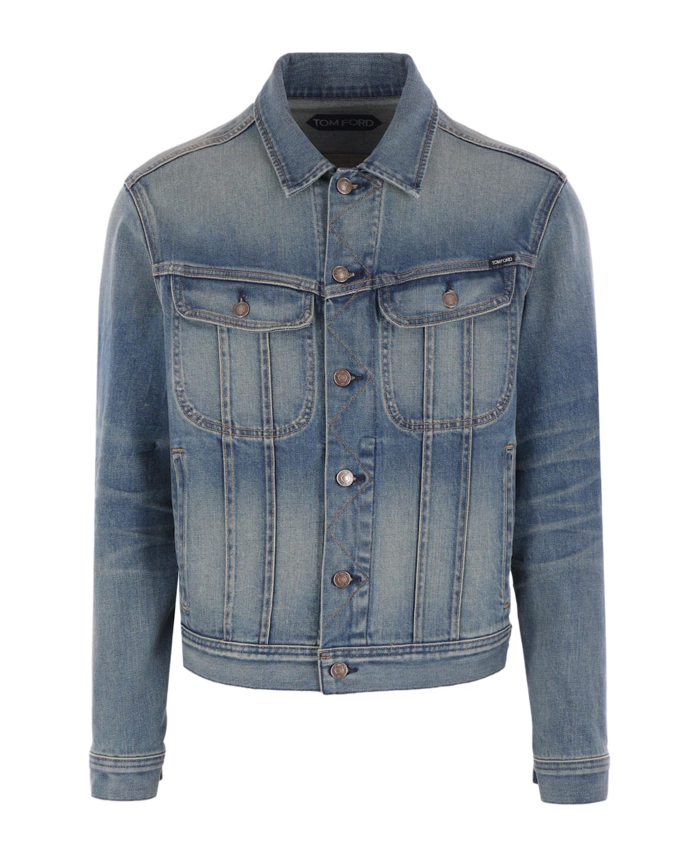 Tom Ford Icon Jacket In Denim - Blue