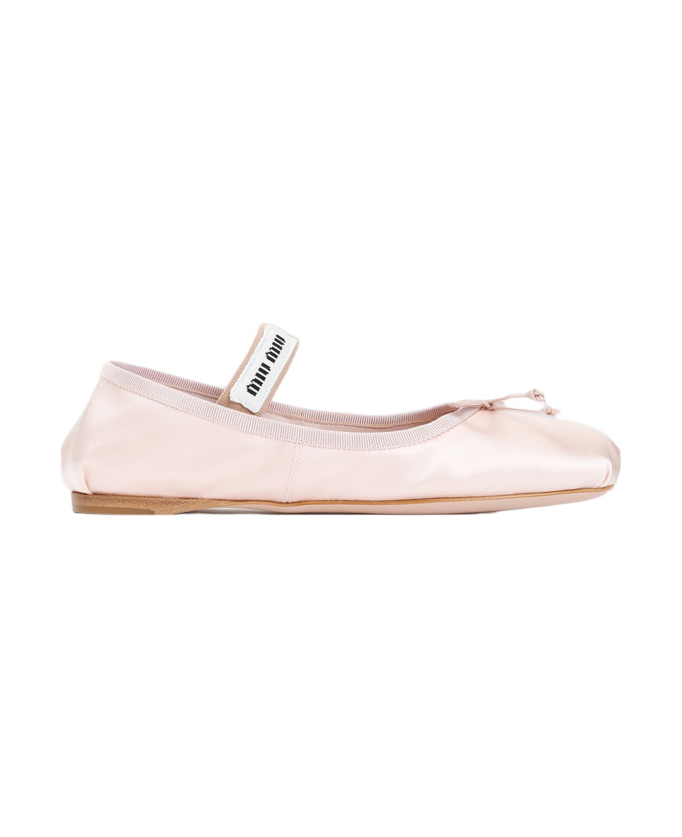 Miu Miu Light Pink Satin Ballerinas - ORCHIDEA