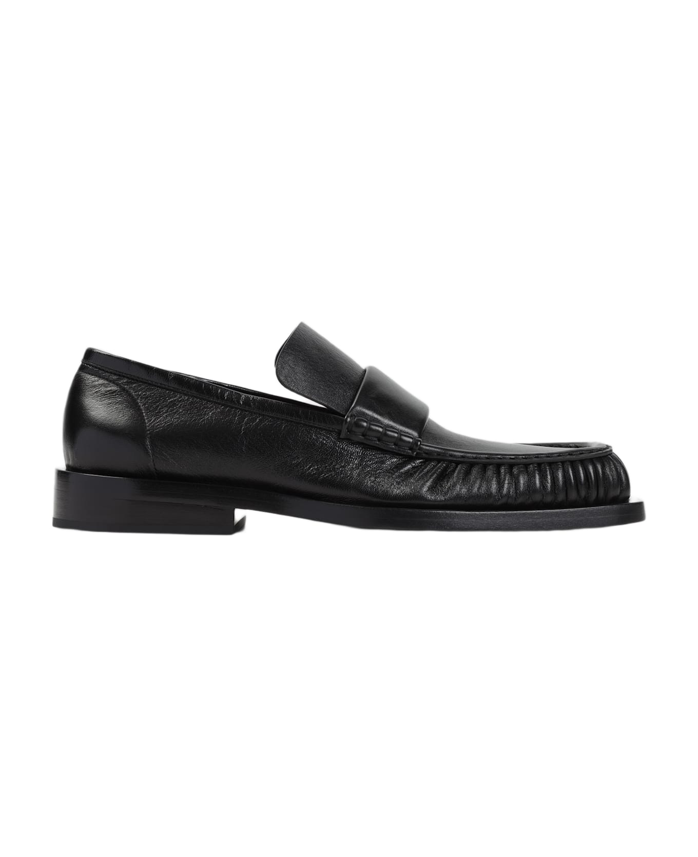 Jil Sander Black Leather Loafers - BLACK