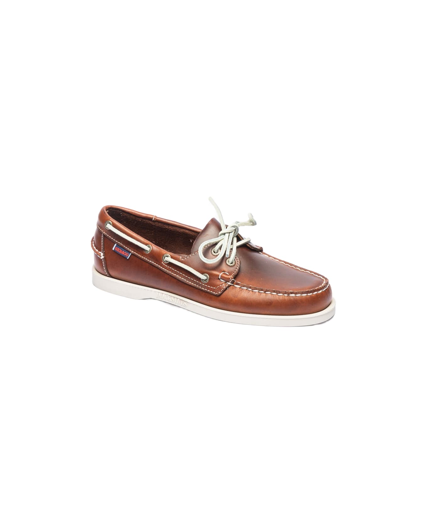 Sebago Docksides Brown Waxed Leather Loafer - Cognac ローファー＆デッキシューズ