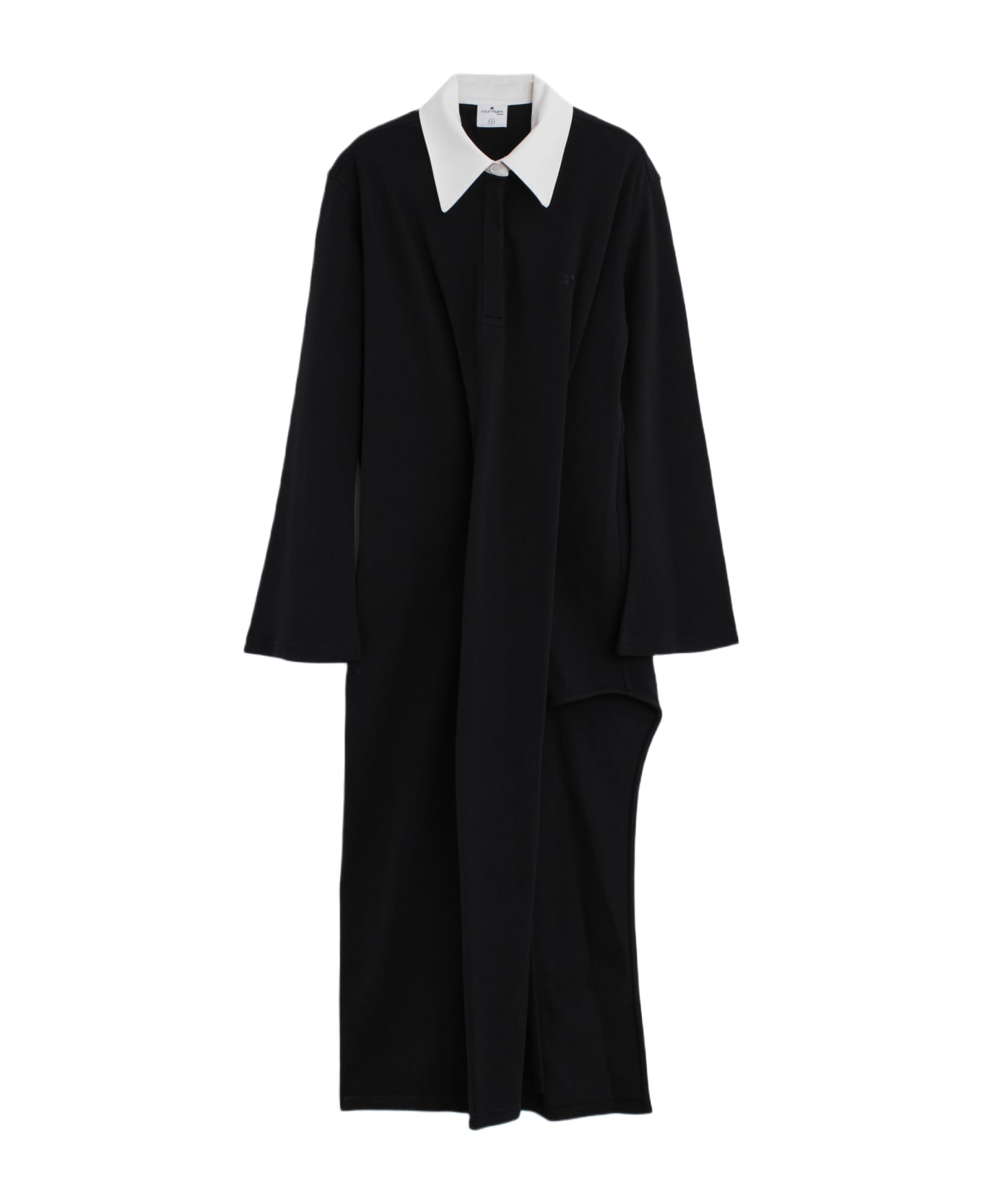 Courrèges Twist Cotton Polo Dress - black