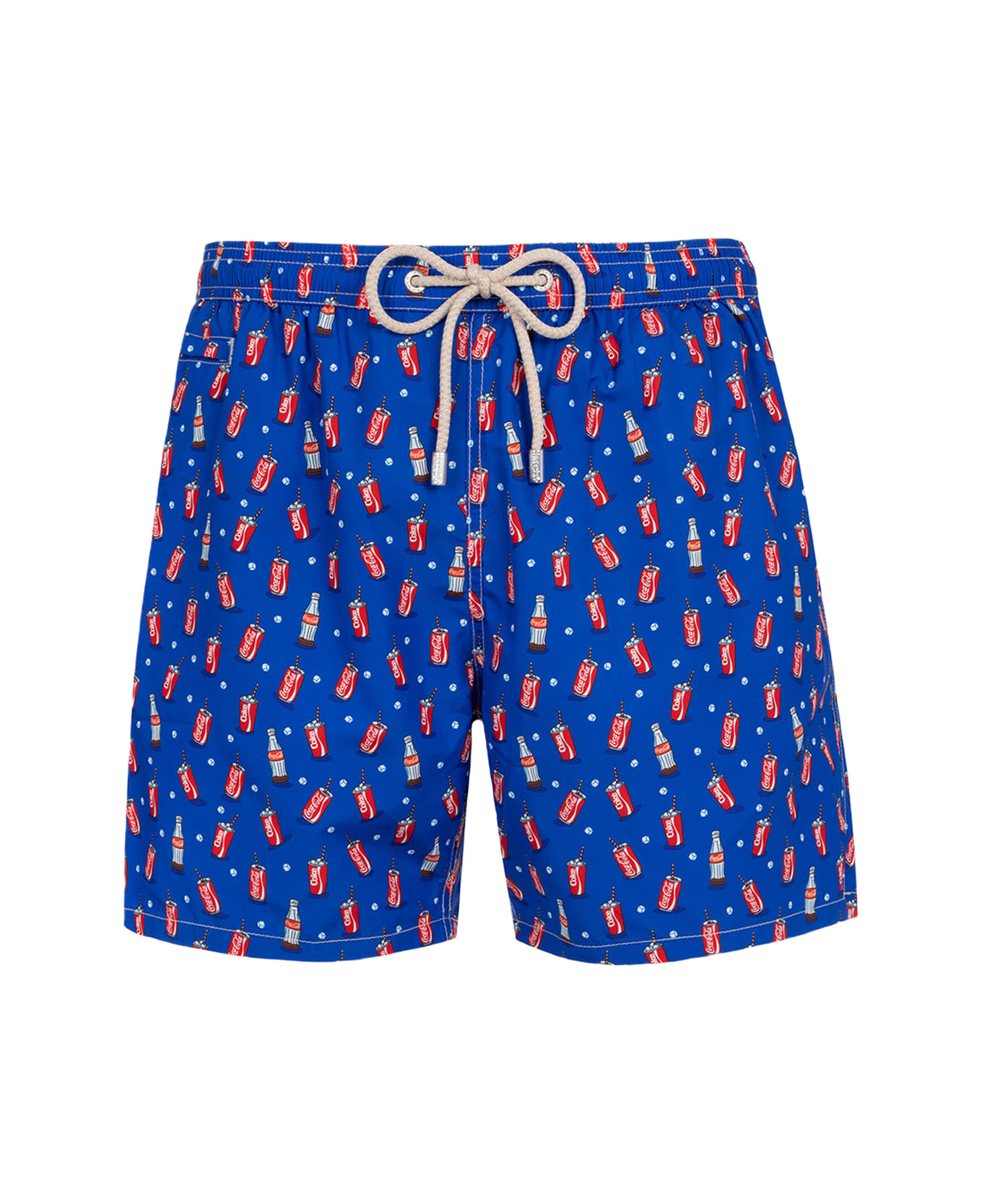 MC2 Saint Barth Man Lightweight Fabric Swim-shorts Lighting Micro Fantasy With Coca Cola Print | The Coca Cola Company Special Edition - BLUE