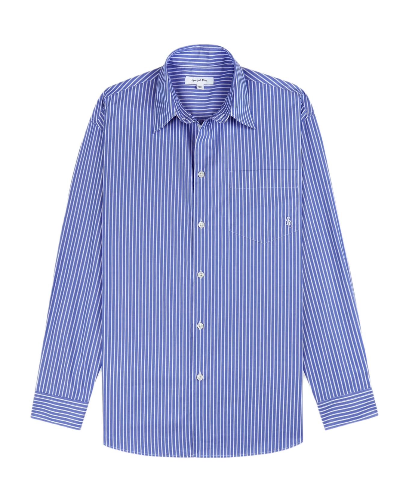 Sporty 
Rich Src Oversized Shirt - Blue Striped