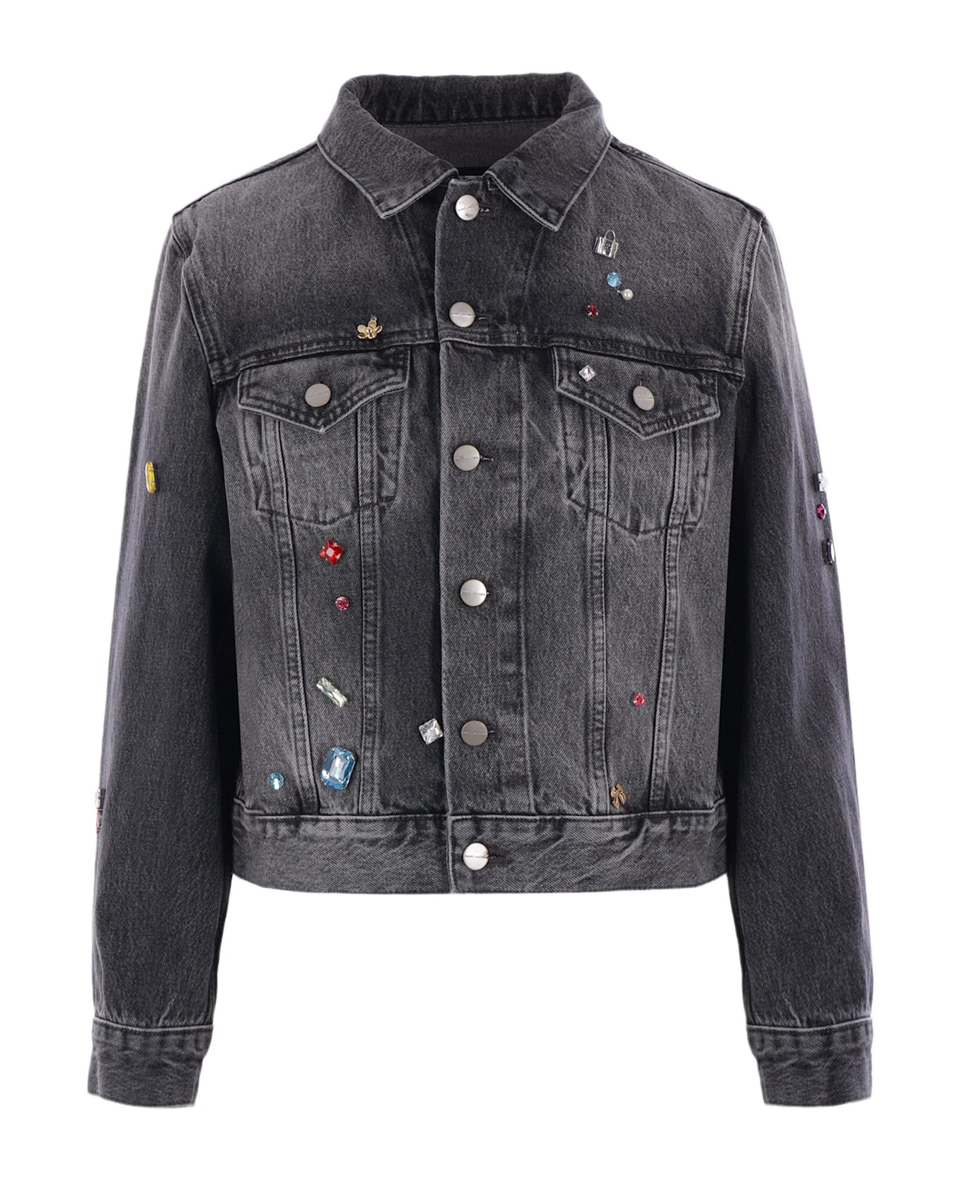 Marc Jacobs Denim Jacket With Crystals - Black