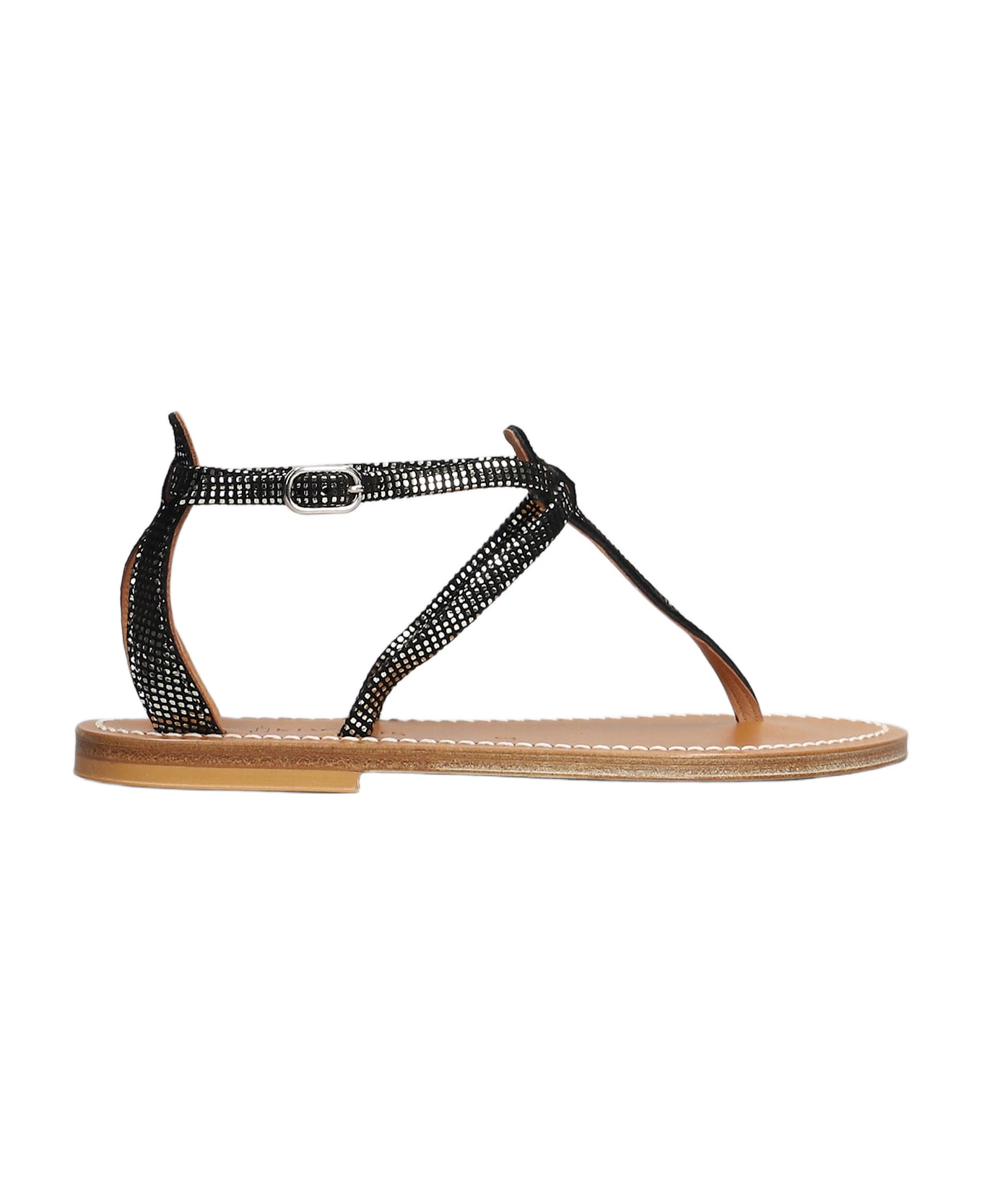 K.Jacques Buffon F Flats In Black Leather - black