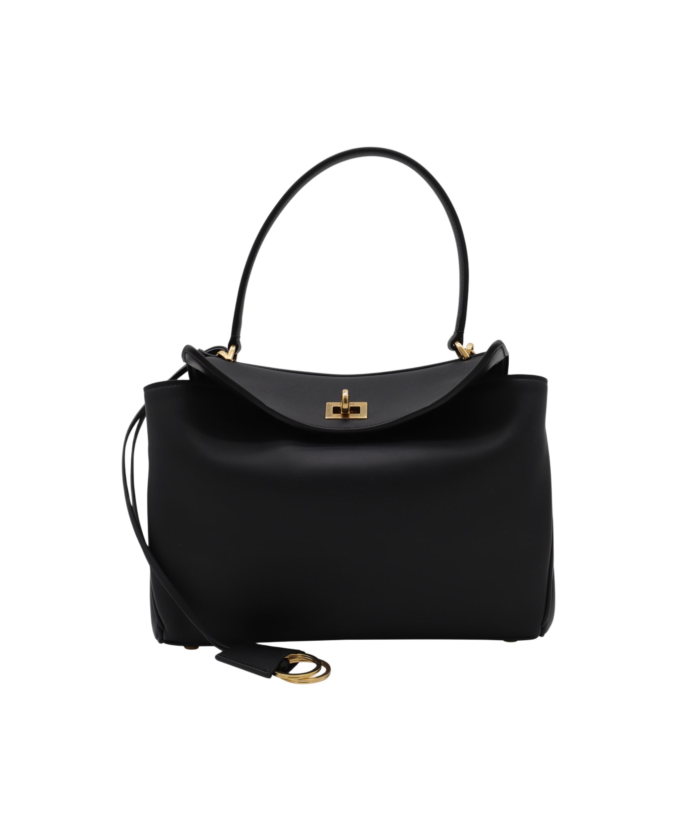 Balenciaga Black Rodeo S Leather Top Handle Bag | italist