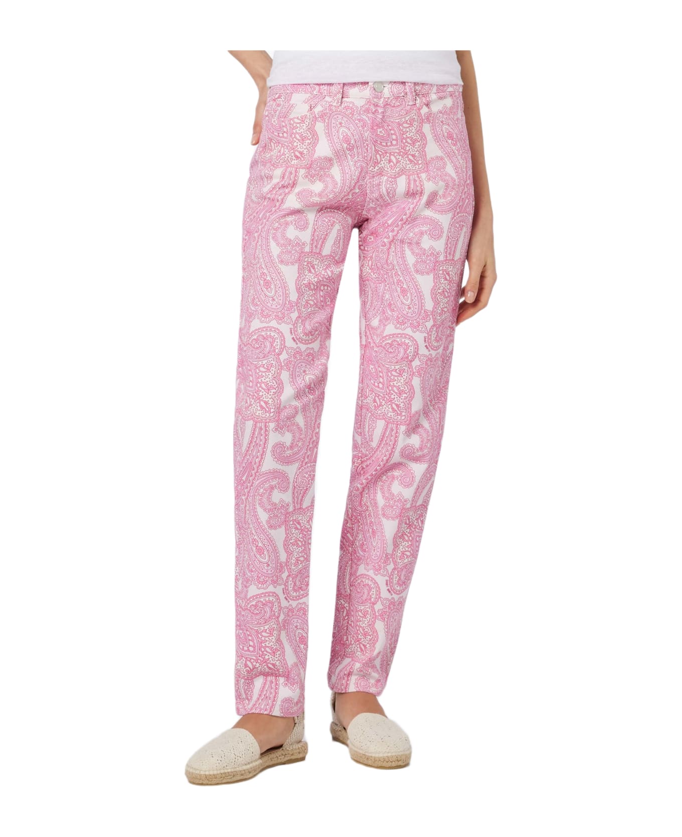 MC2 Saint Barth Woman Pink Paisley Print Denim Belleville - PINK