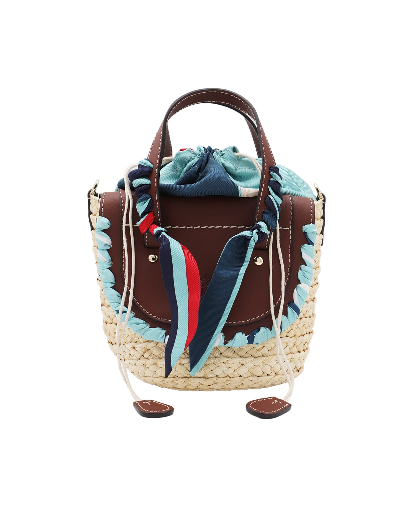 Cuba Lab Brown Leather Habanera Silk Satchels Bag - Mogano