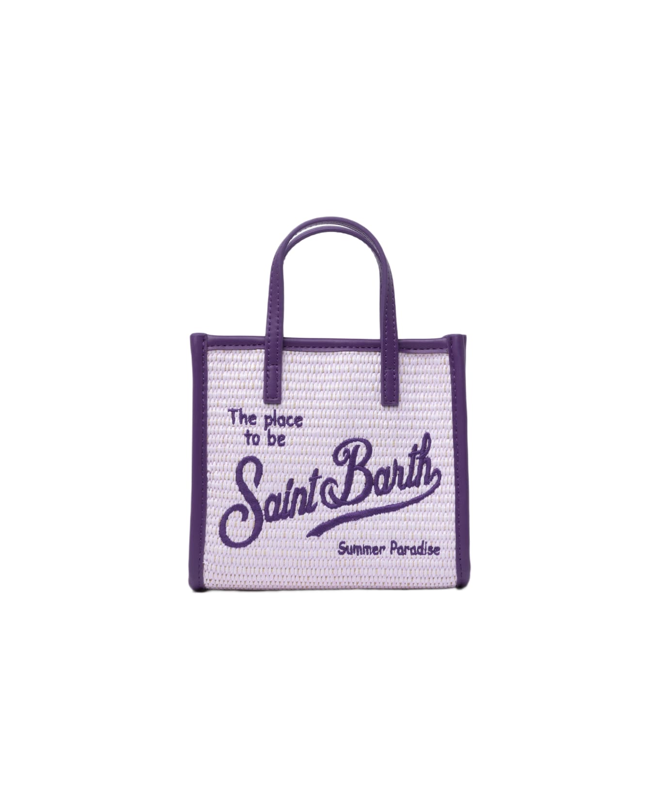 MC2 Saint Barth Lilac Mini Vivian Straw Handbag - PINK