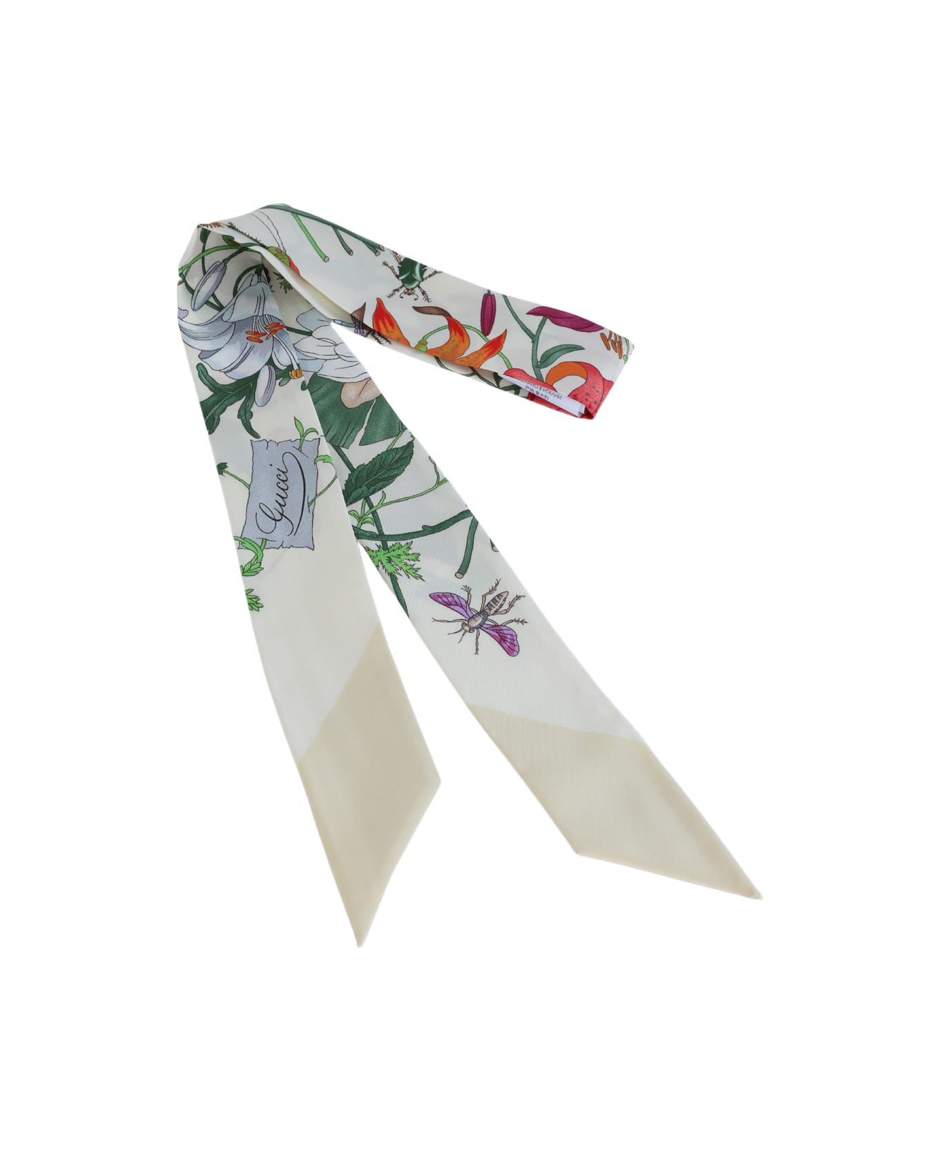 Gucci Ivory Silk Scarf - White
