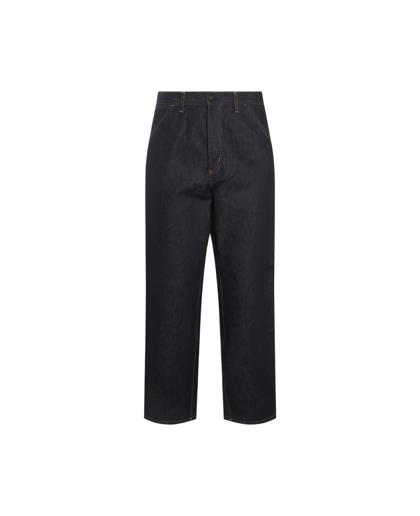 Carhartt Dark Blue Cotton Jeans - Blue Rigid