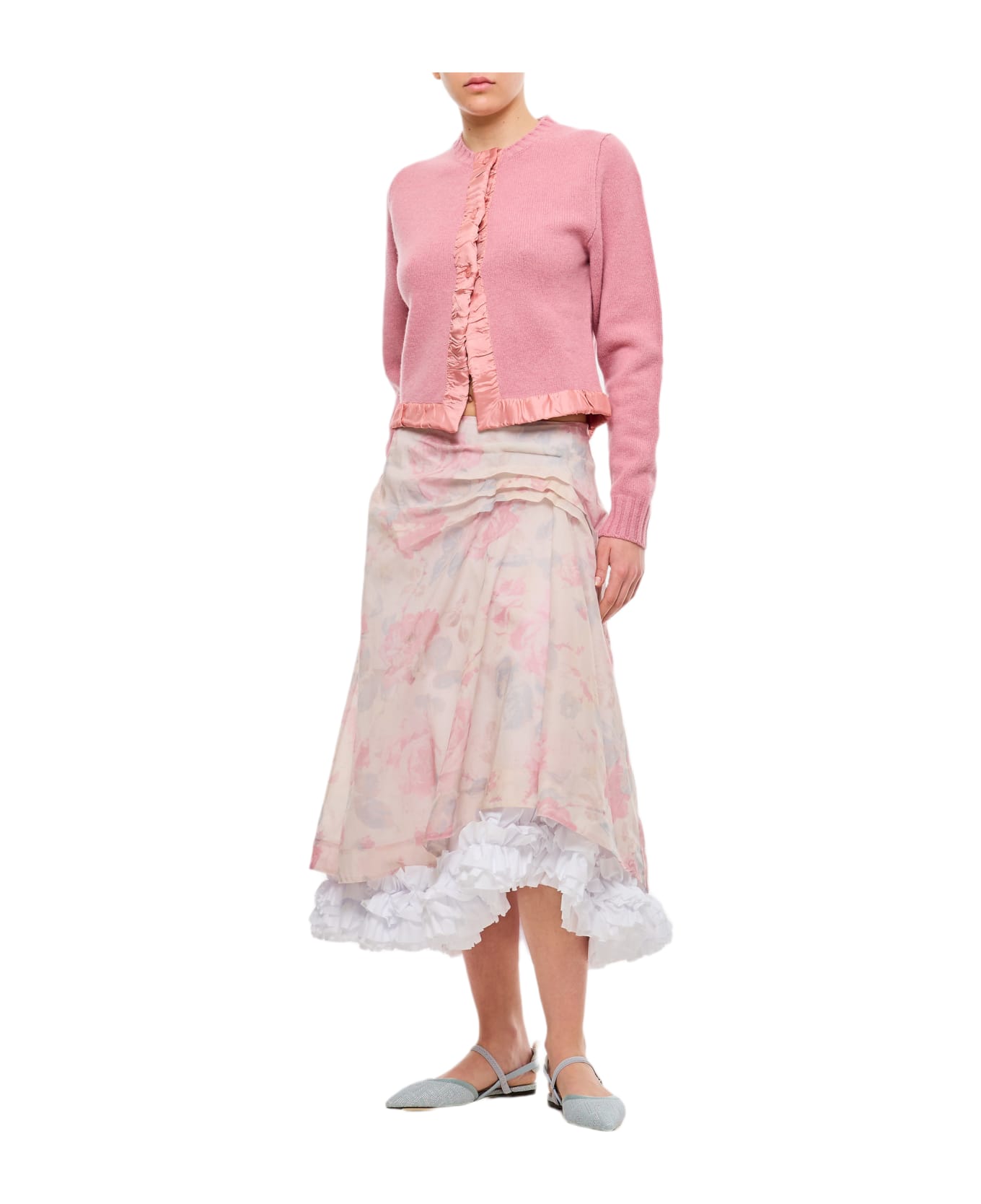 Molly Goddard Eleanor Printed Midi Skirt - Pink