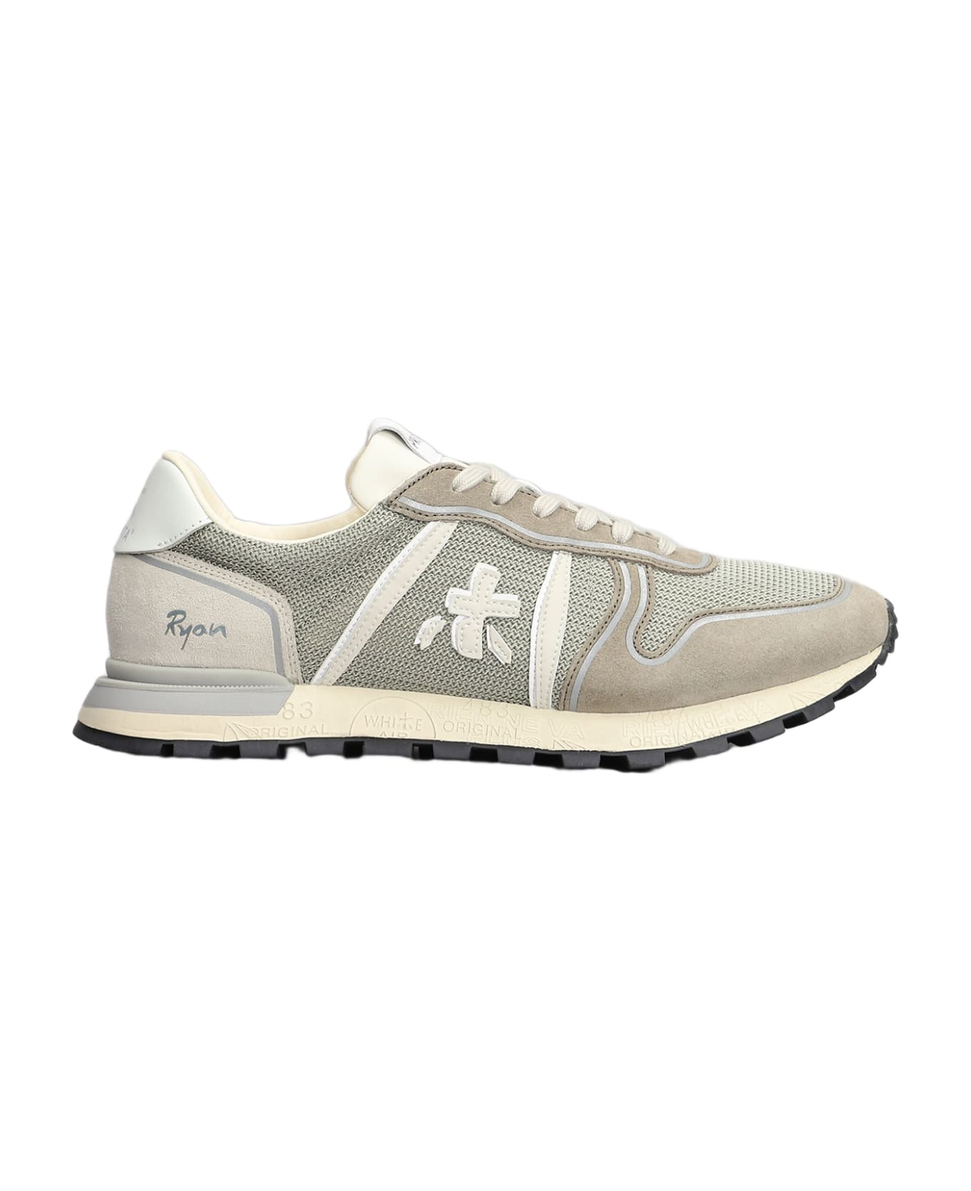 Premiata Ryan Sneakers In Taupe Suede And Fabric - Beige