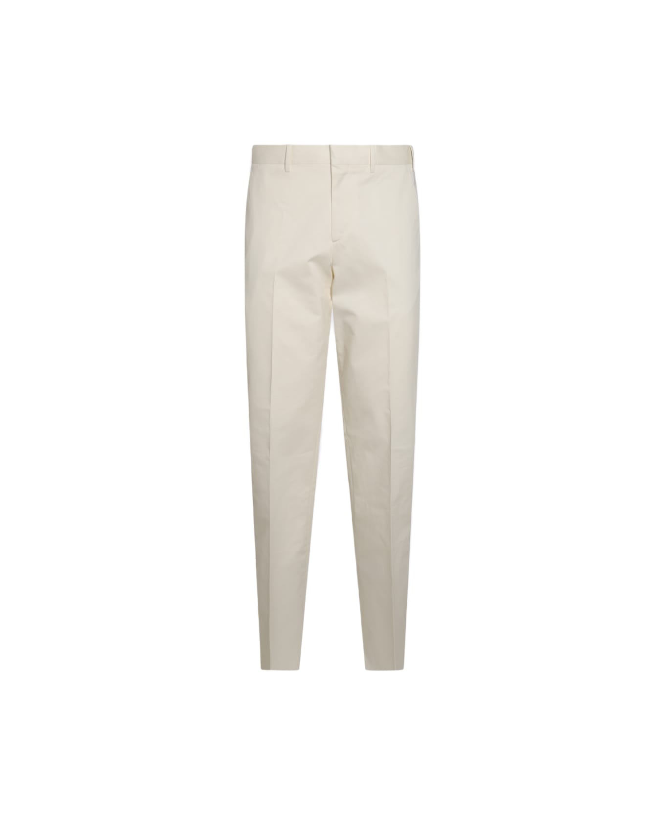 Lardini White Cotton Pants - Beige